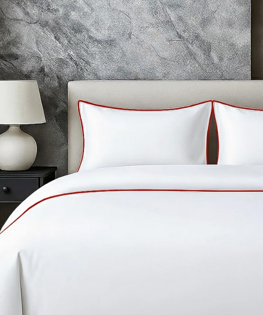 400 TC 100% Tencel Soft Silk Piping Duvet Cover Set