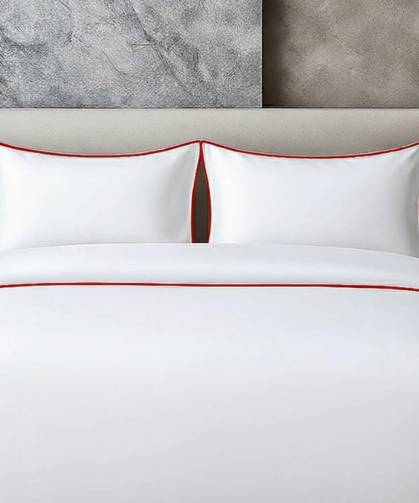 400 TC 100% Tencel Soft Silk Piping Duvet Cover Set