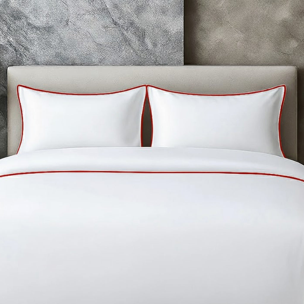 400 TC 100% Tencel Soft Silk Piping Duvet Cover Set