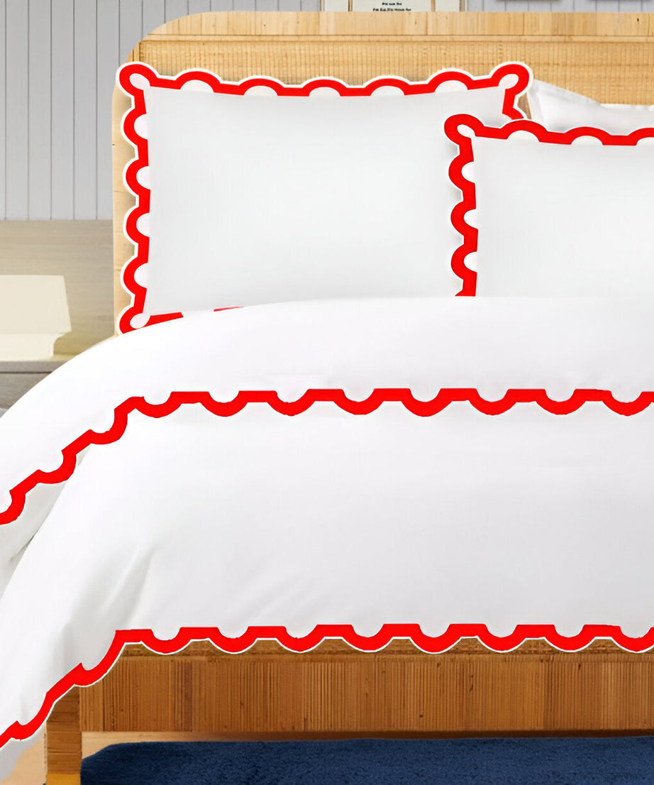 400TC U Shape Applique Embroidery Cotton Duvet Cover Set