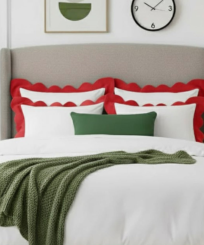 Wavy Applique Embroidery Cotton Duvet Cover Set