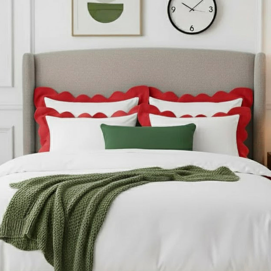 Wavy Applique Embroidery Cotton Duvet Cover Set