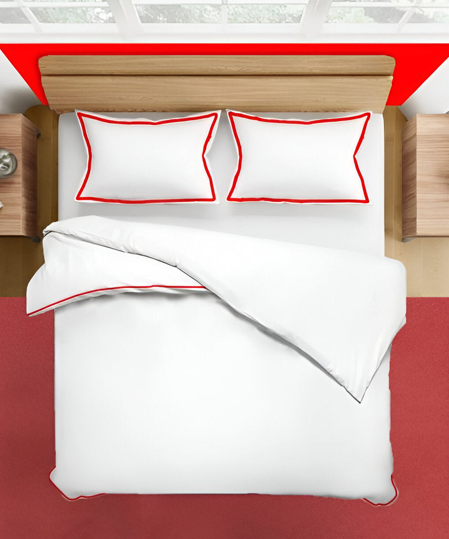 400TC Embroidery Cotton Sateen Solid Duvet Cover Set