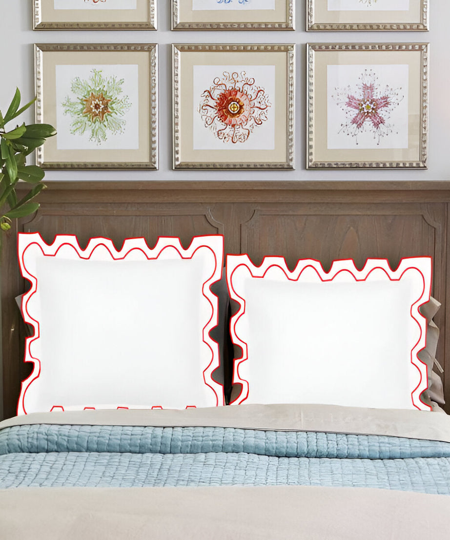 400TC Zig & Zag U Shape Embroidery Cotton Duvet Cover Set