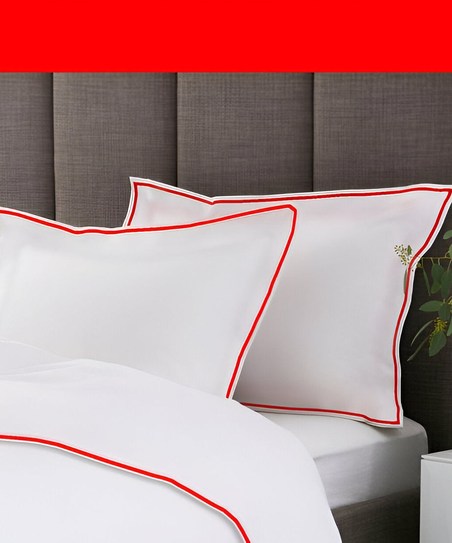 400TC Embroidery Cotton Sateen Solid Duvet Cover Set