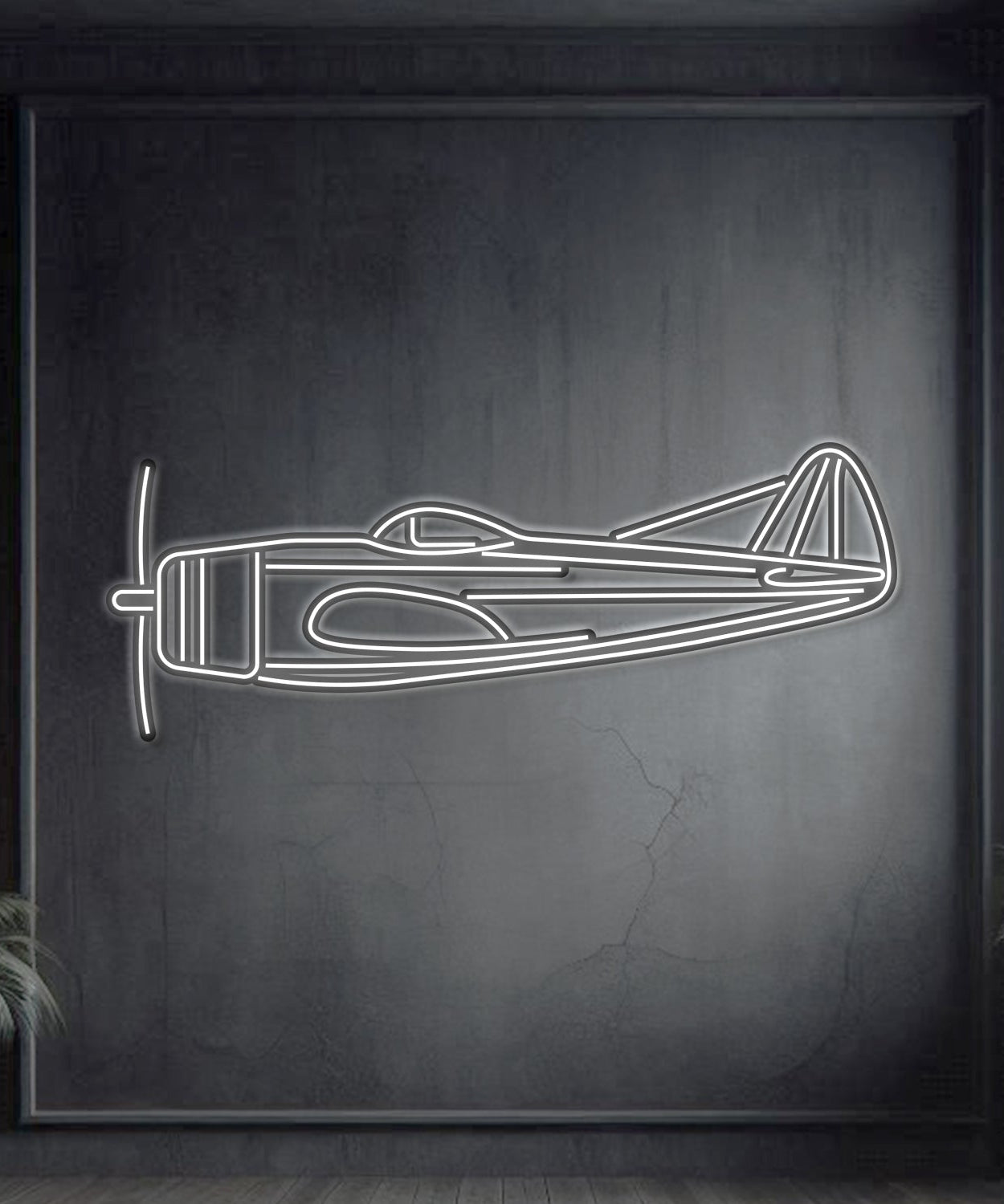 P-47D Metall-Neon-Flugzeug-Wandkunst – NCN0054