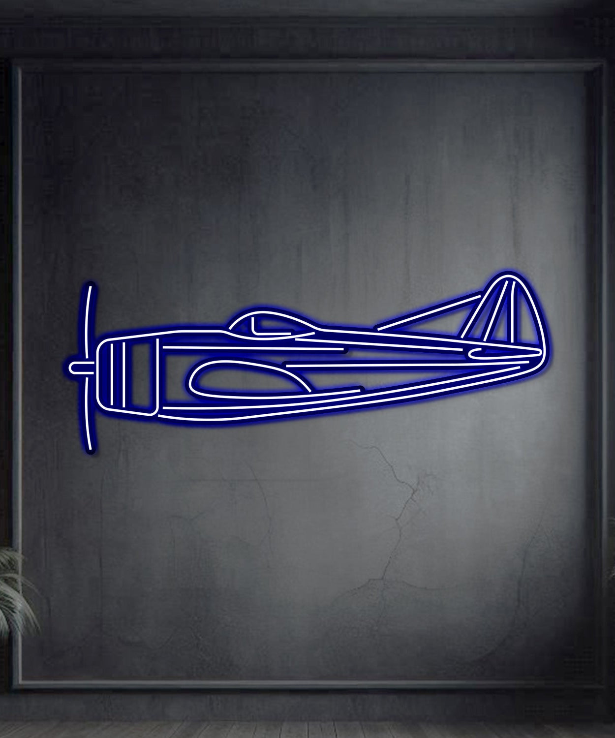 P-47D Metall-Neon-Flugzeug-Wandkunst – NCN0054