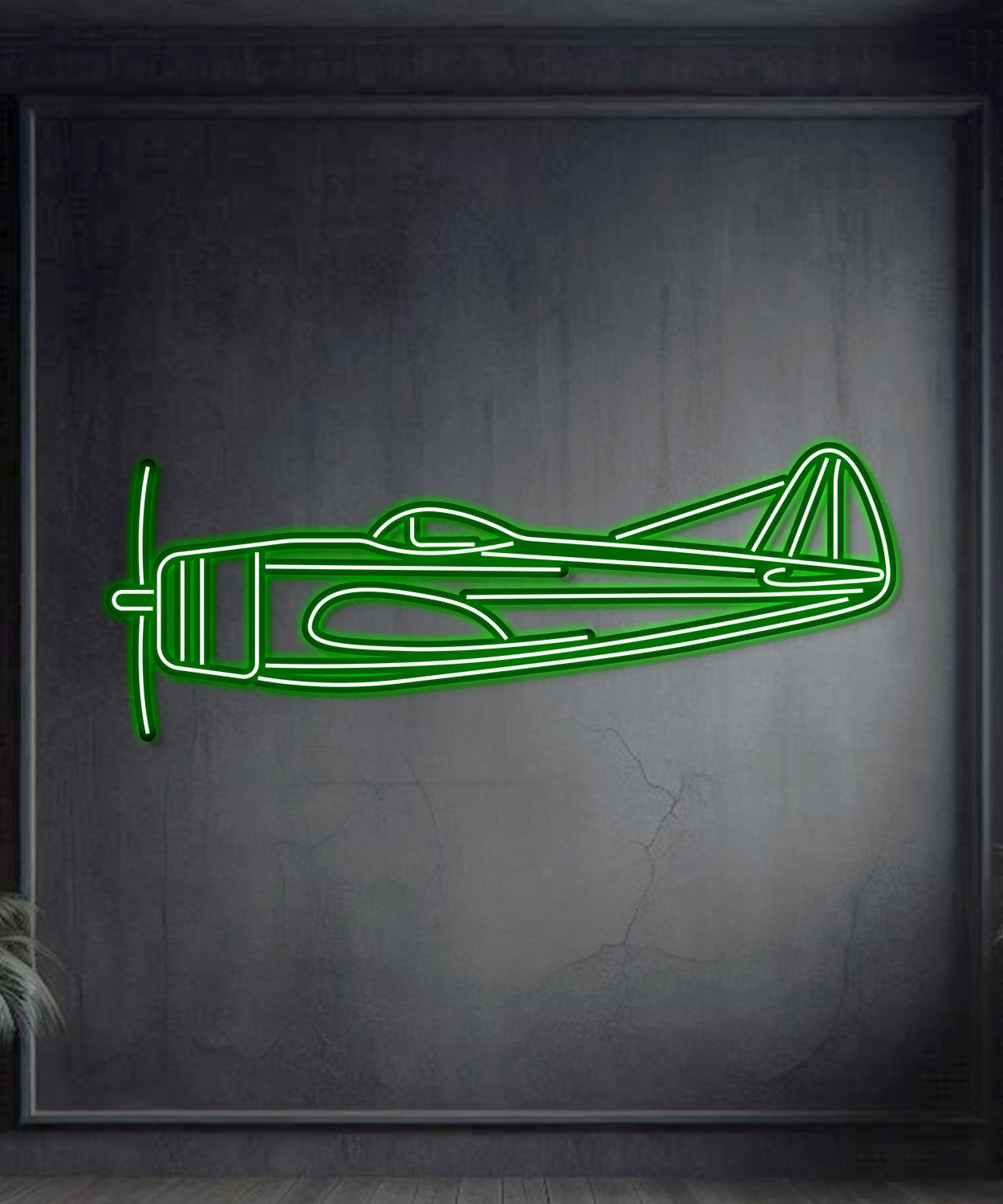 P-47D Metall-Neon-Flugzeug-Wandkunst – NCN0054