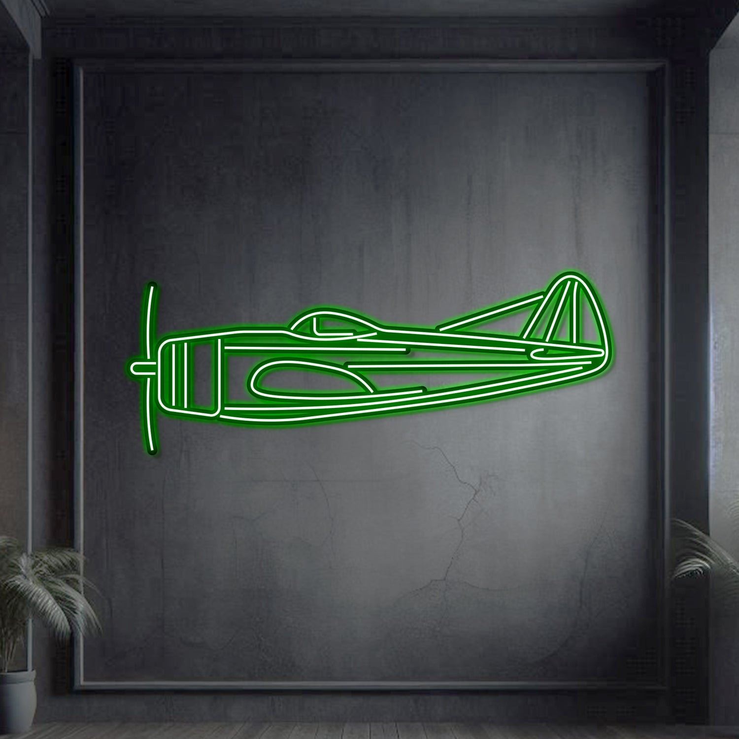 P-47D Metall-Neon-Flugzeug-Wandkunst – NCN0054
