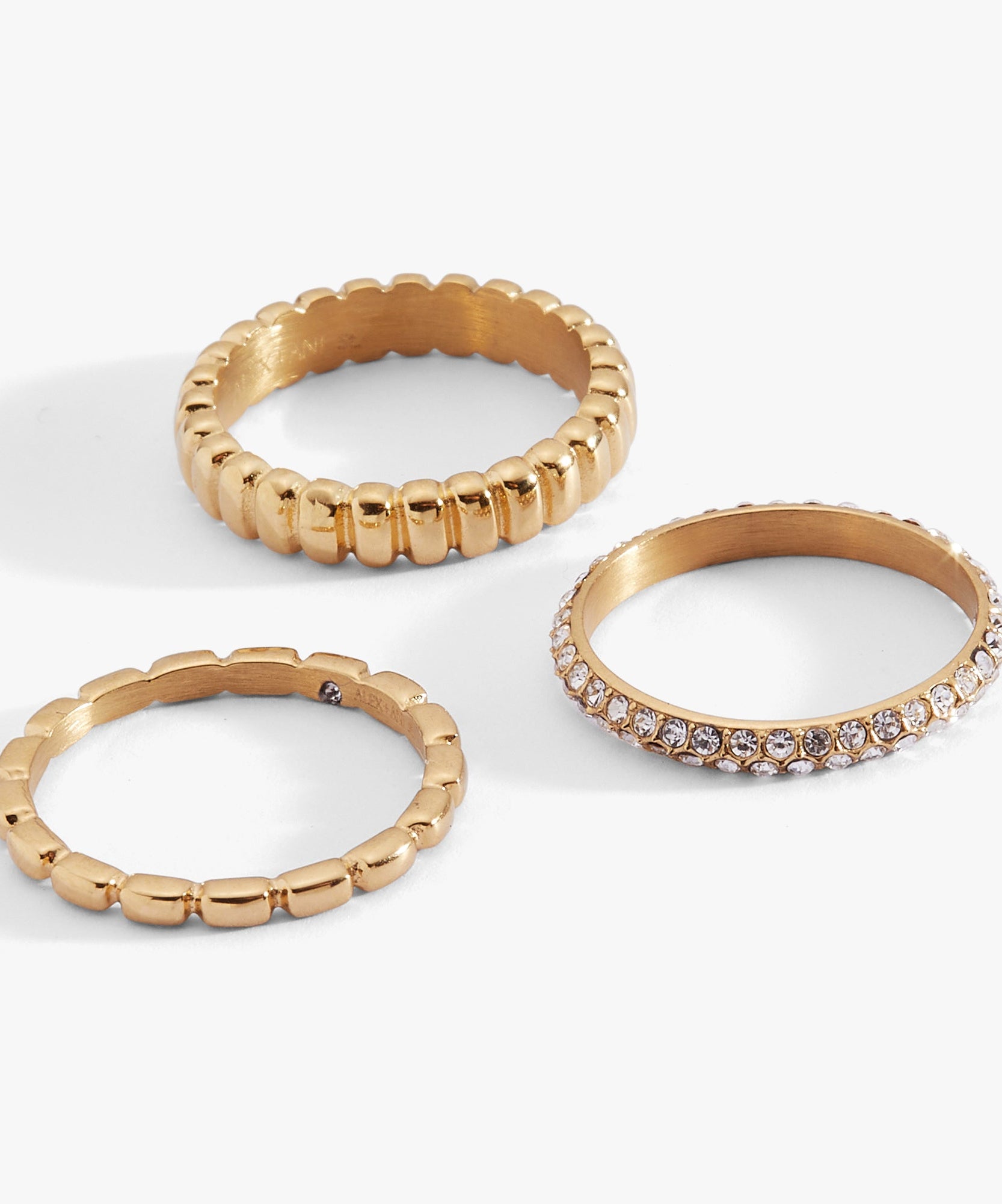 Ribbed Stacking Ring Set of 3