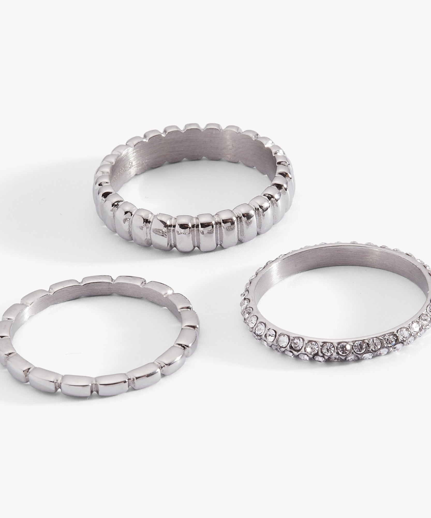 Ribbed Stacking Ring Set of 3