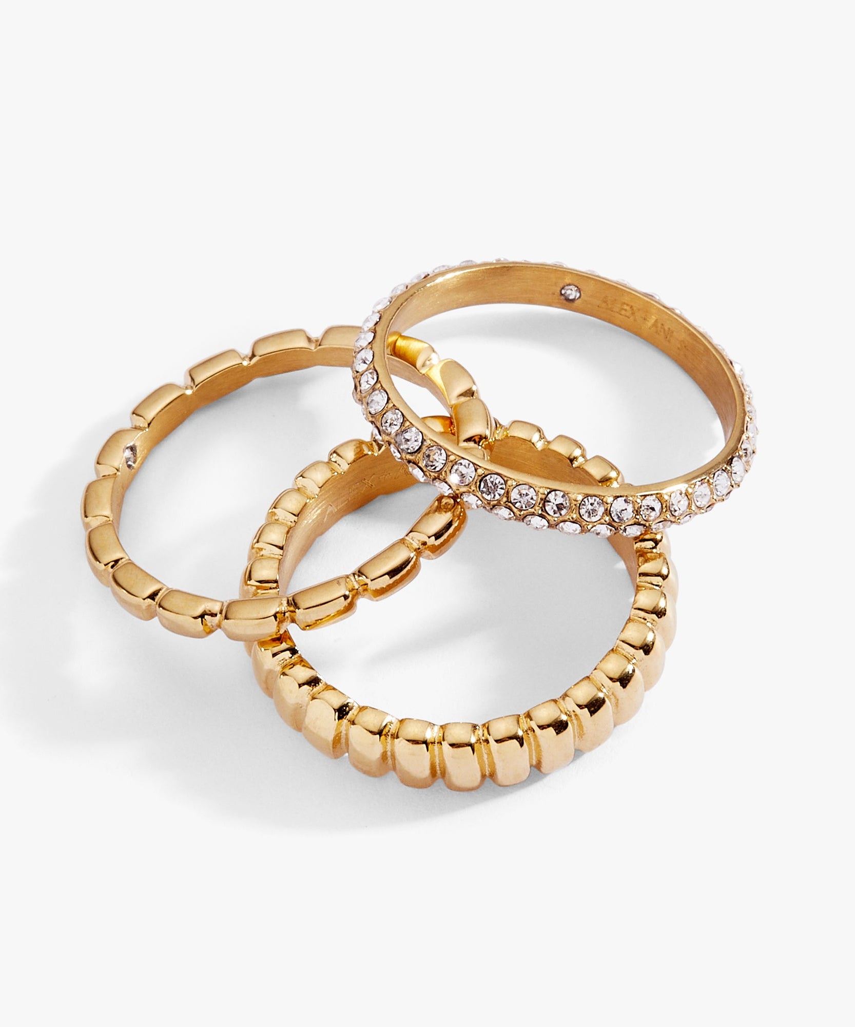 Ribbed Stacking Ring Set of 3