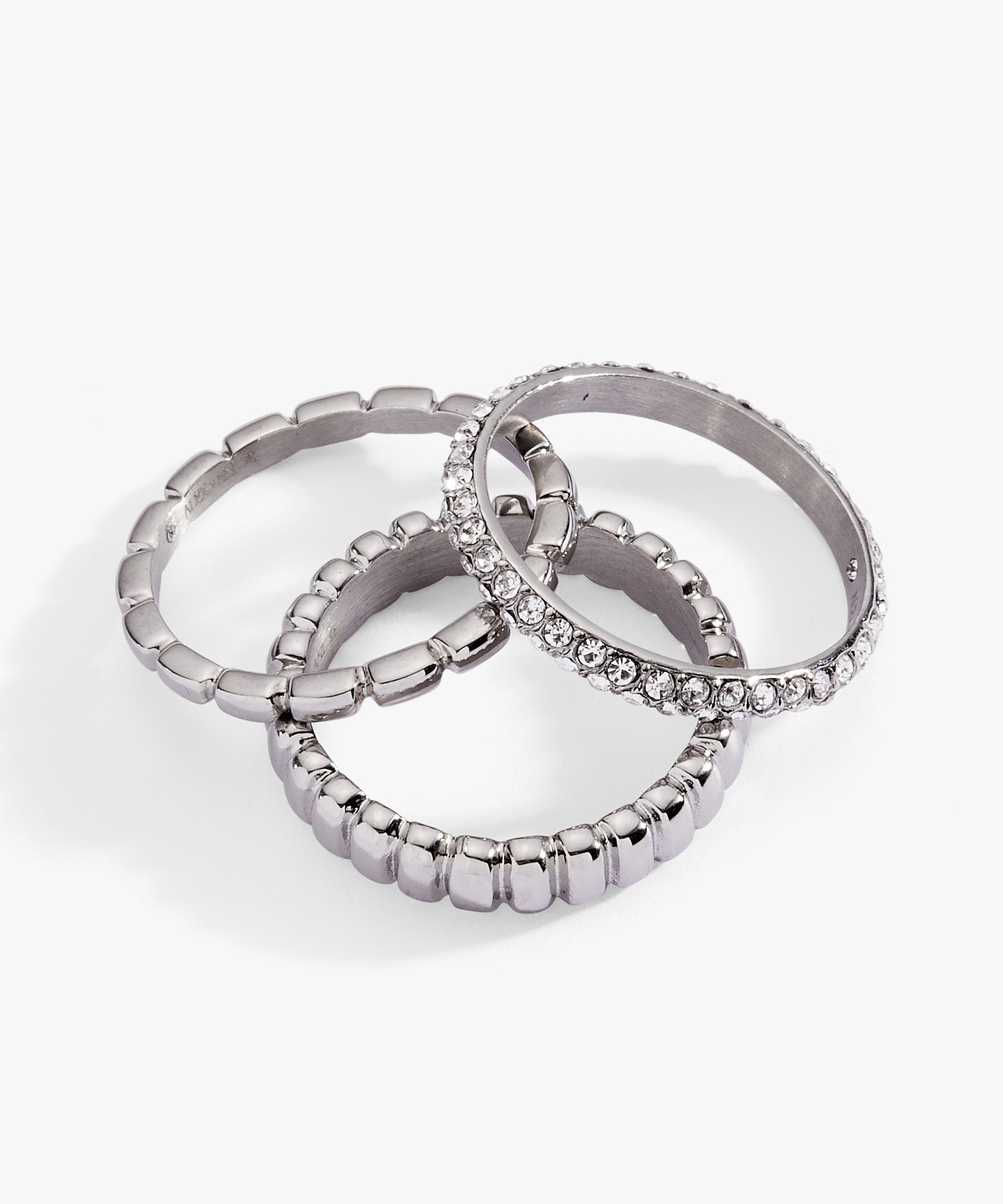 Ribbed Stacking Ring Set of 3