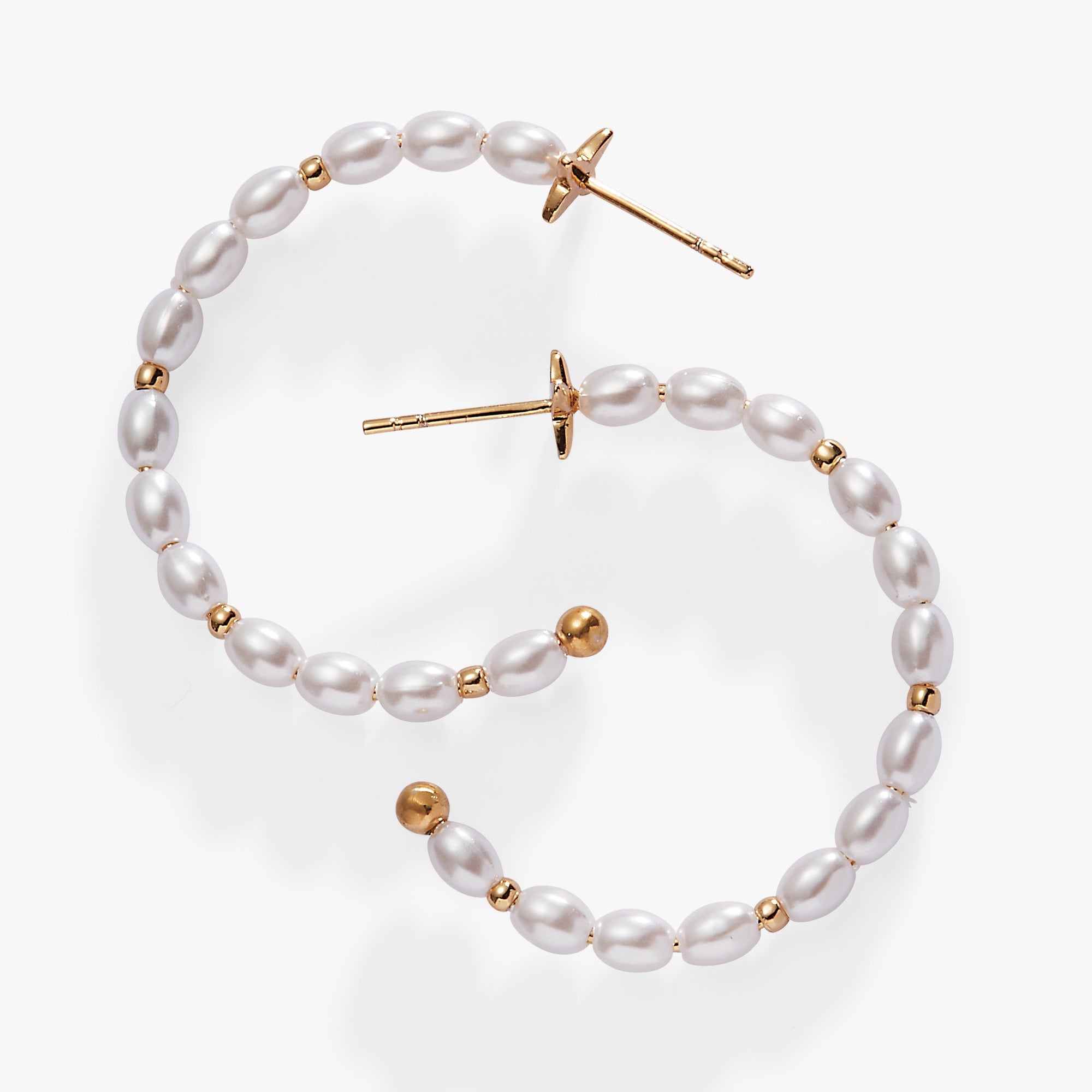 Rice Pearl Hoop Earring