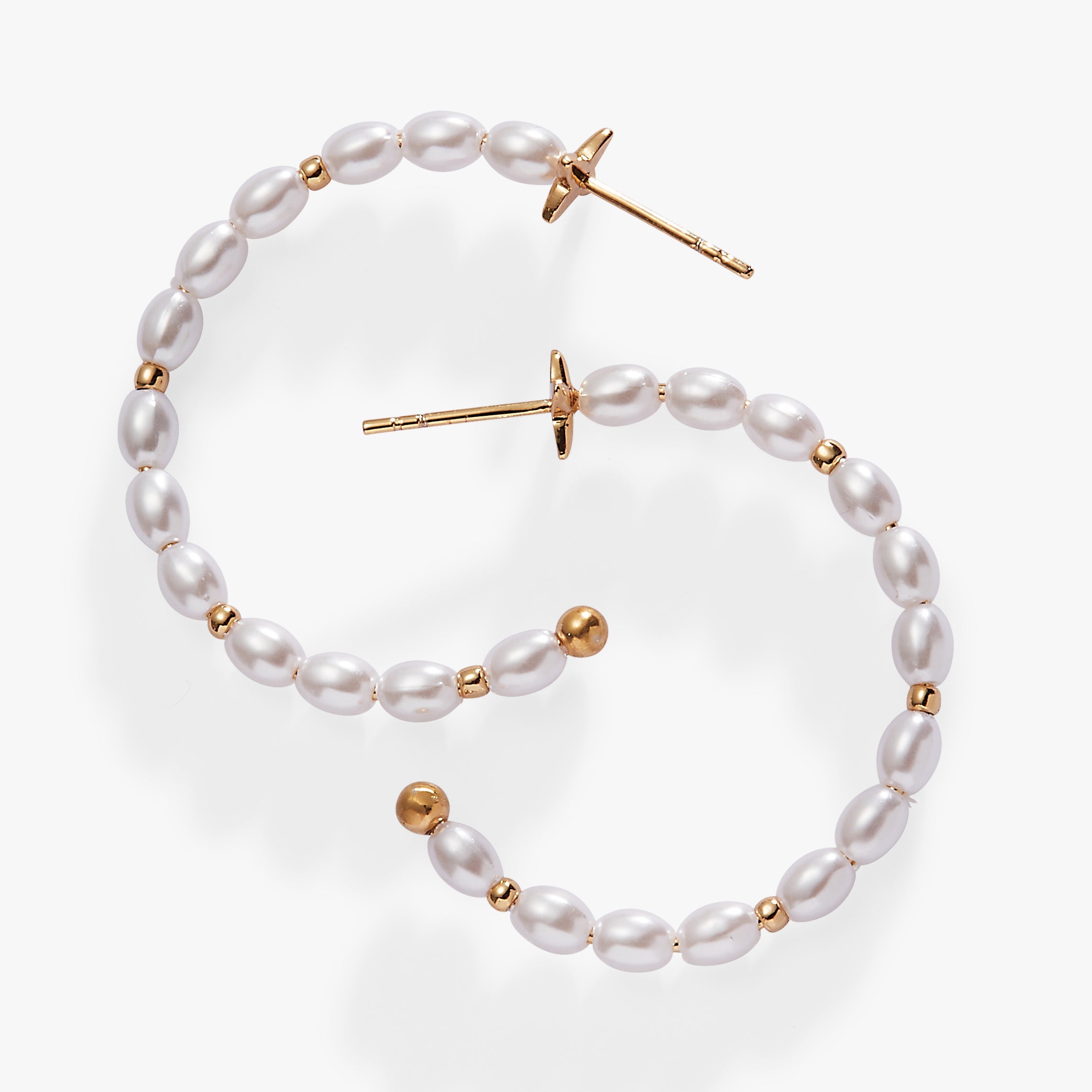 Rice Pearl Hoop Earring