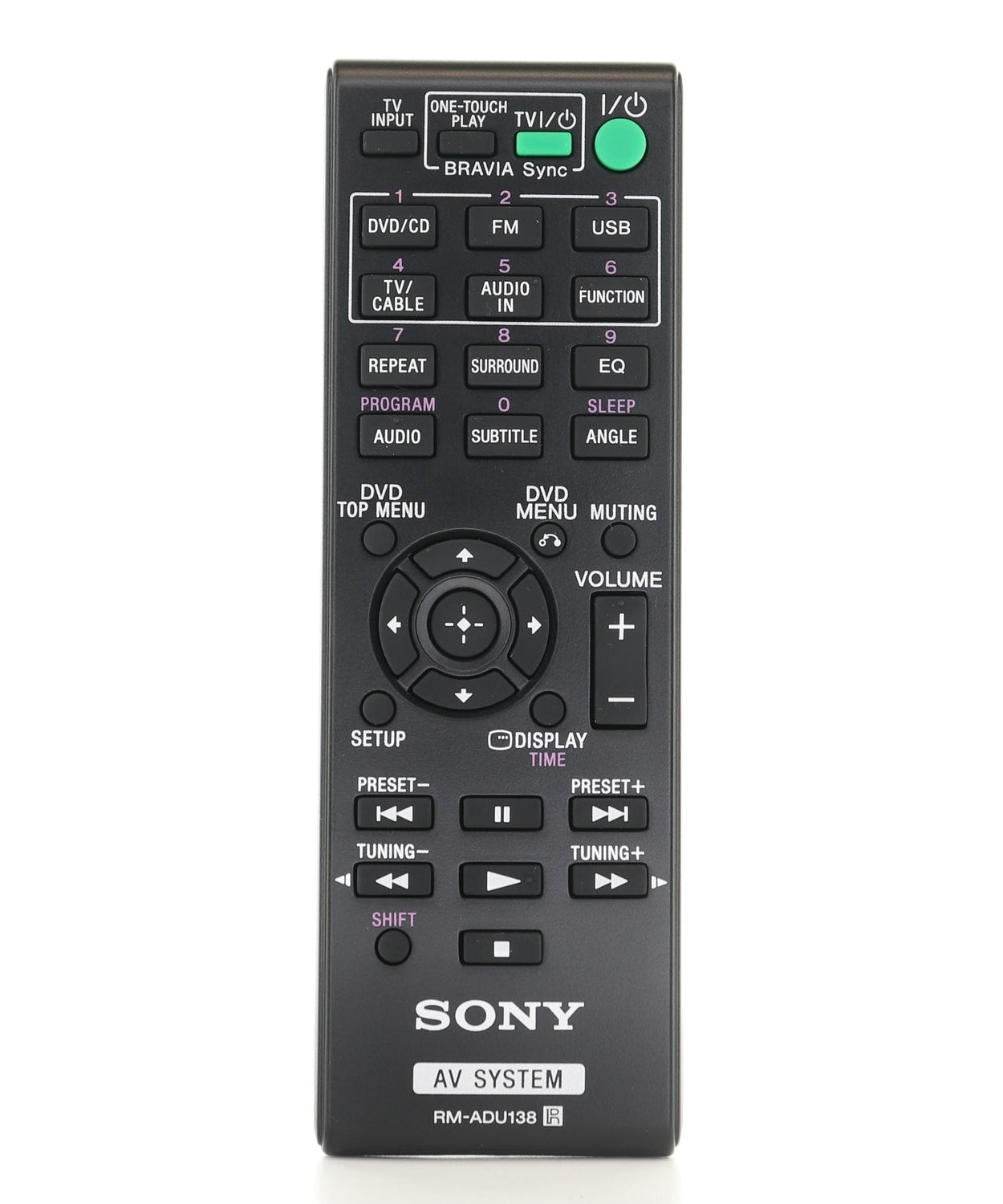 Sony RM-ADU138 DVD Home Audio System Remote Control for DAVTZ140 - 1-489-973-11