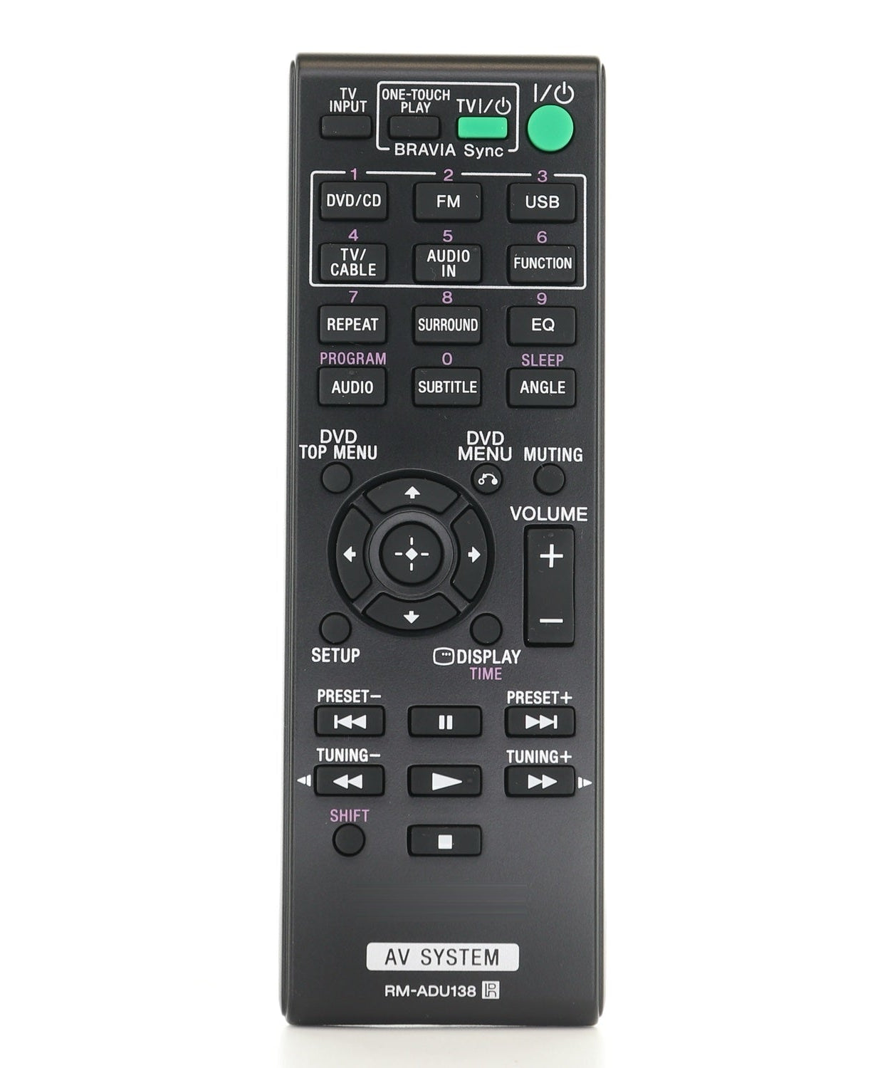 Sony RM-ADU138 DVD Home Audio System Remote Control for DAVTZ140 - 1-489-973-11