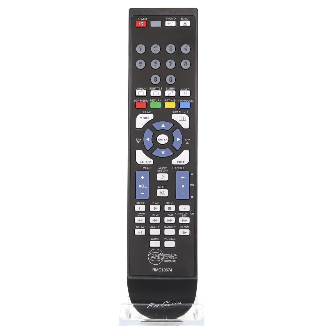 Anderic TV/DVD Remote Control for Toshiba SE-R0305, DC-LWB1, and others - RMC10674