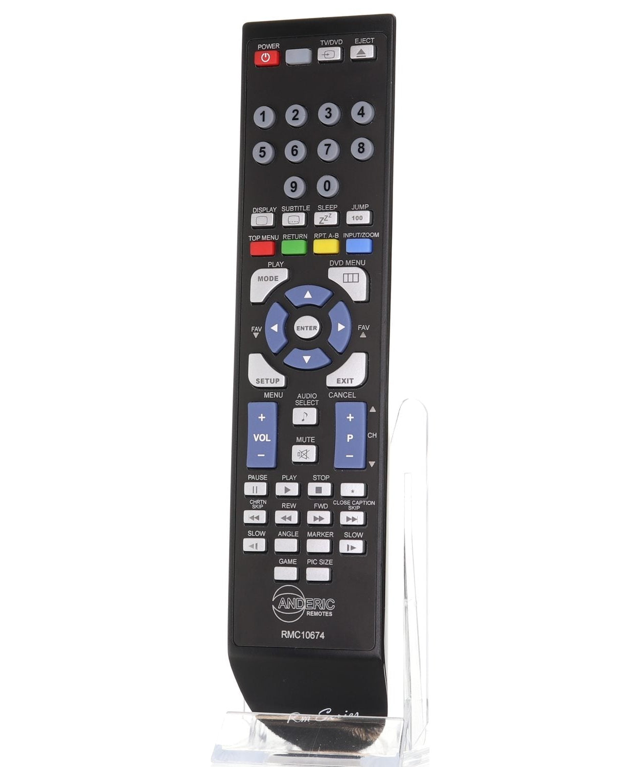Anderic TV/DVD Remote Control for Toshiba SE-R0305, DC-LWB1, and others - RMC10674