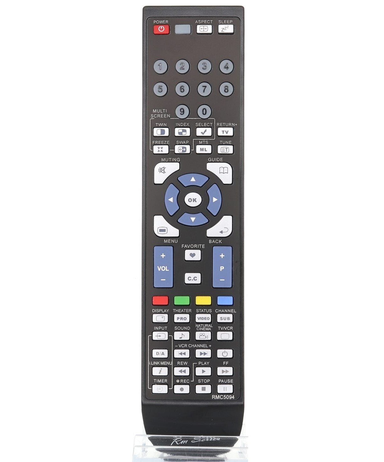 Anderic Replacement TV Remote Control for JVC RM-C322G, RM-C1200G, RM-C14G, and More - RMC5094