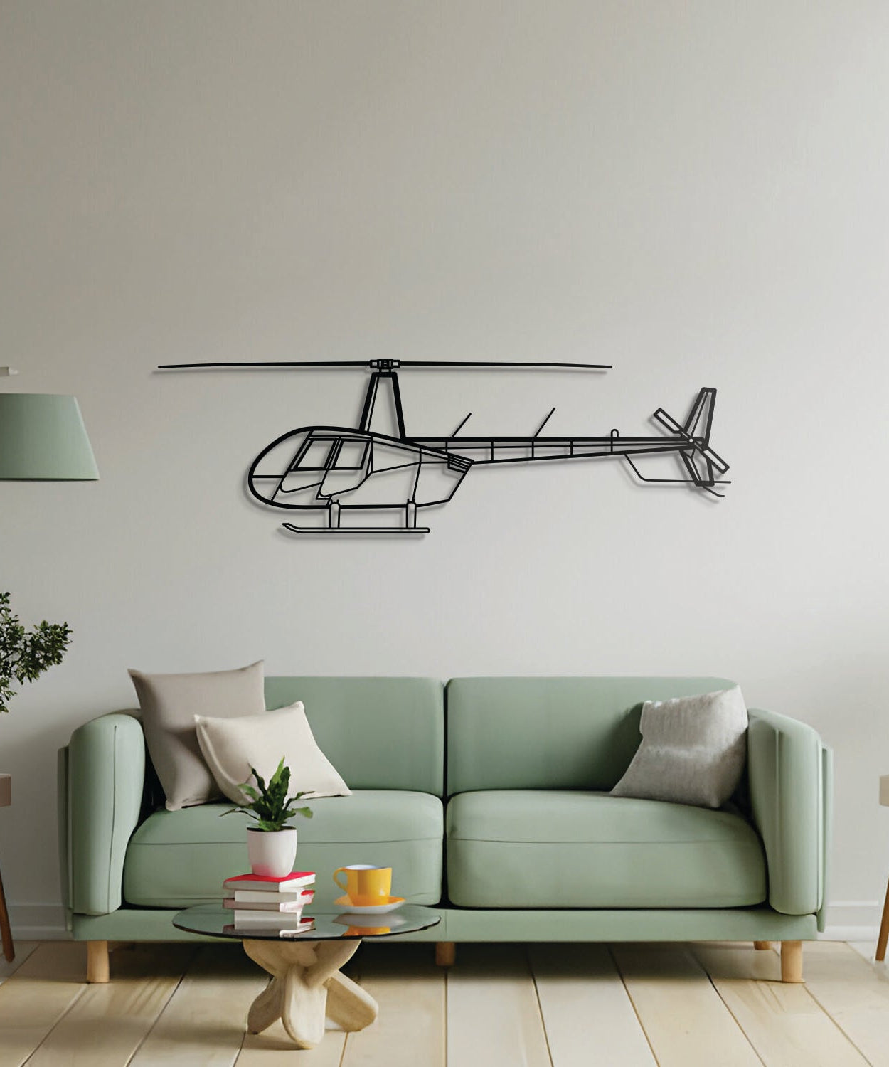R44 Raven II Metallflugzeug Wandkunst - NCP0120