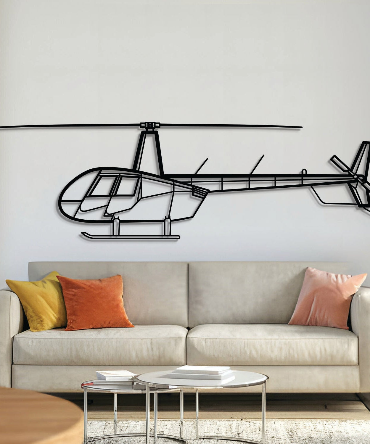 R44 Raven II Metallflugzeug Wandkunst - NCP0120