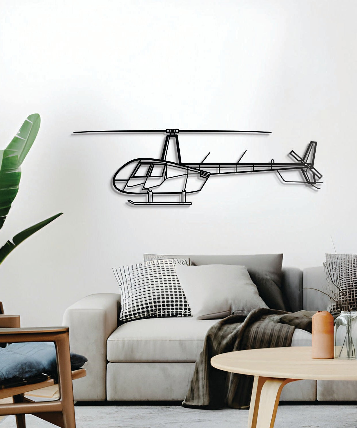 R44 Raven II Metallflugzeug Wandkunst - NCP0120