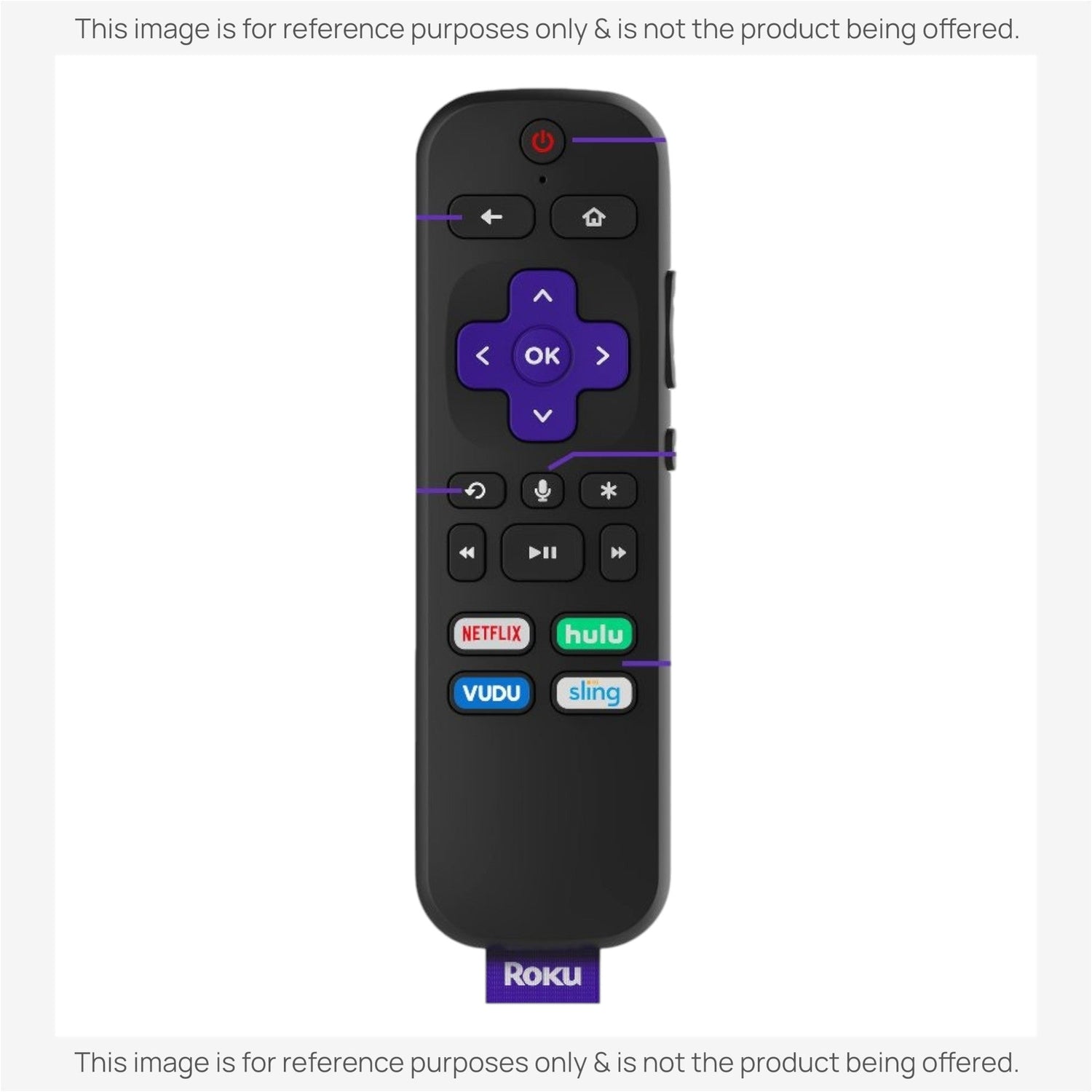 Substitute for Roku 3931RW Streaming Remote Control [RCGZ1]