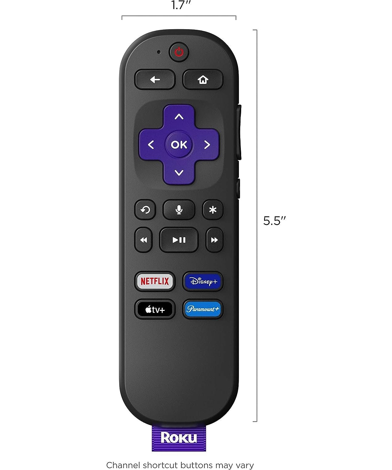 Roku RC-FA1 Universal for Roku Streaming Stick and Roku TVs Voice Roku Streaming Remote Control