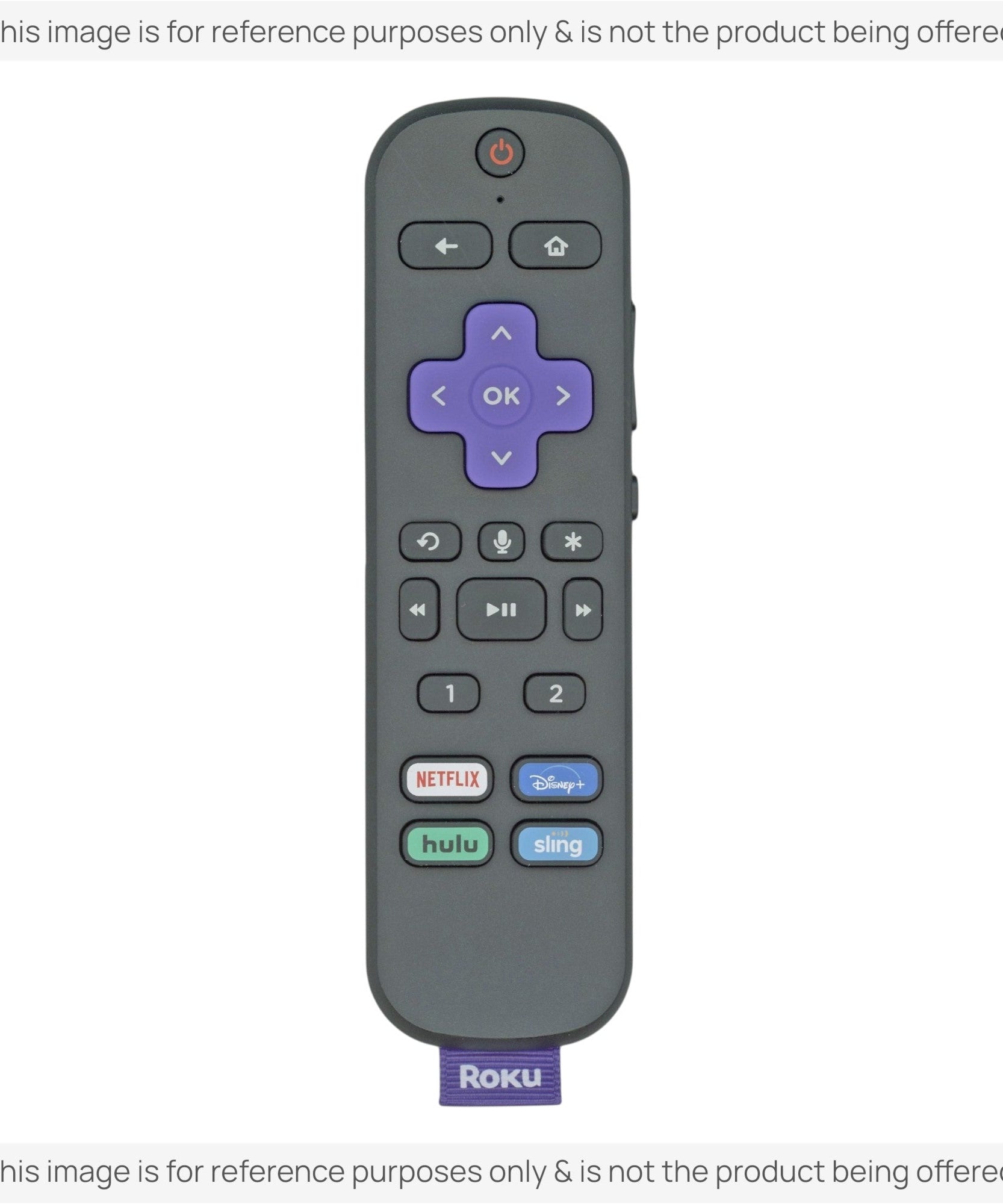 Substitute for Roku RC-506 Voice Streaming Remote Control [RCGZ1, NO HEADPHONE / SHORTKEYS]