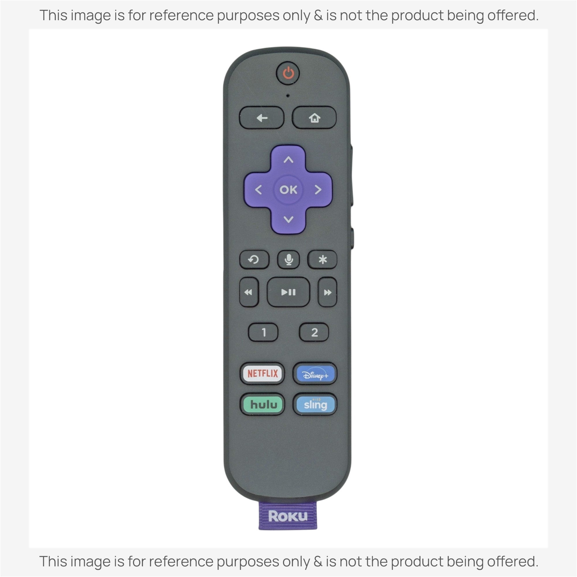 Substitute for Roku RC-506 Voice Streaming Remote Control [RCGZ1, NO HEADPHONE / SHORTKEYS]