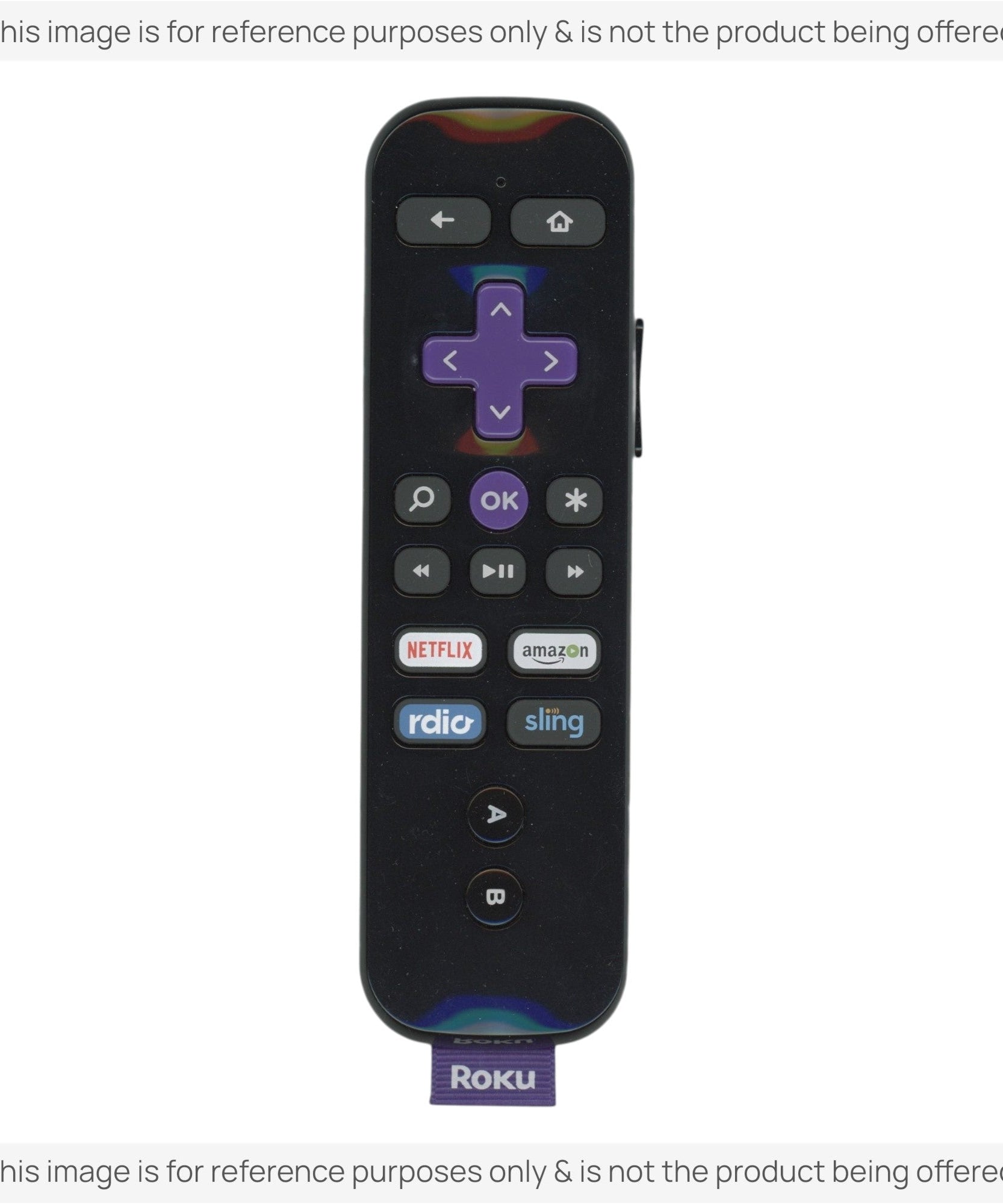 Substitute for Roku RCTR2 RF Streaming Remote Control 3226000146 [RCGZ1, NO GAME KEYS / HEADPHONE JACK]
