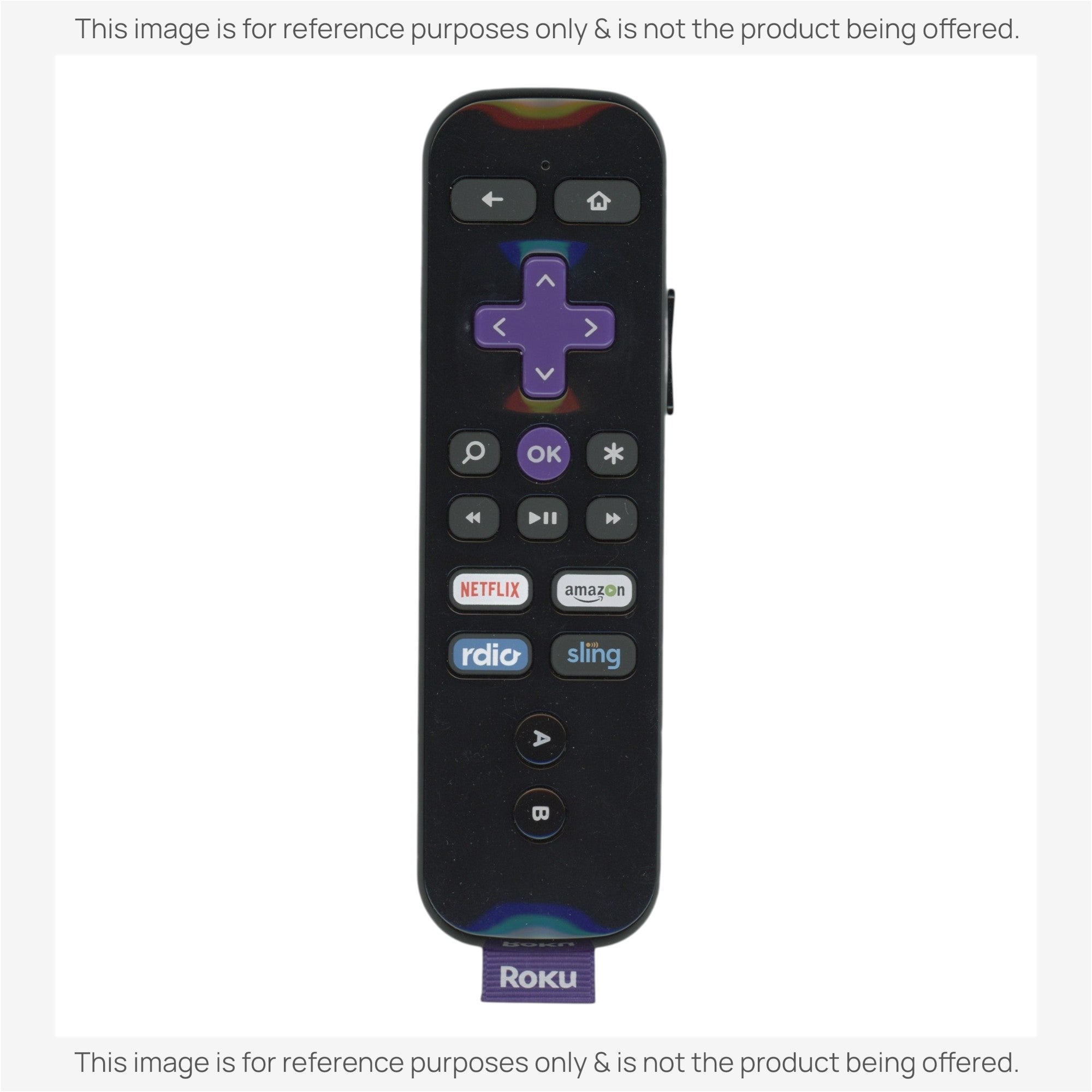 Substitute for Roku RCTR2 RF Streaming Remote Control 3226000146 [RCGZ1, NO GAME KEYS / HEADPHONE JACK]