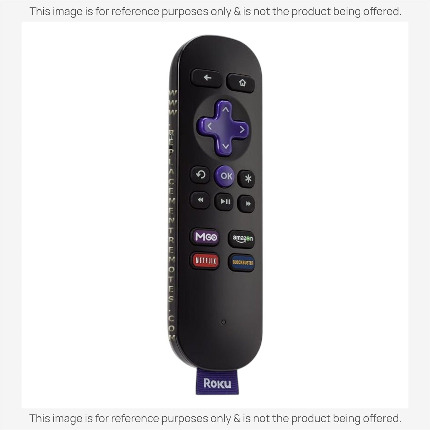 Substitute for Roku 2 RF Headphone jack Streaming Remote Control [RCGZ1, NO HEADPHONE JACK]