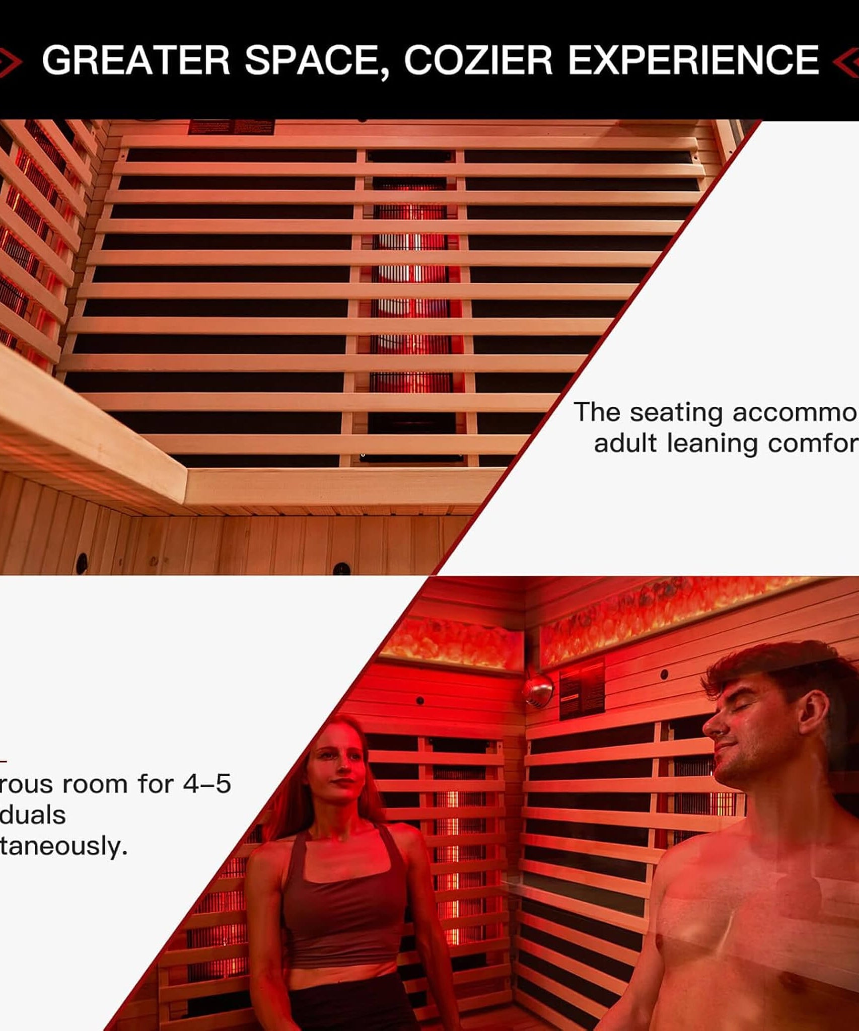 Rövia Ember 4-Person Full-Spectrum Infrared Sauna With Himalayan Salt Panels [Made-To-Order] (SAK80537)