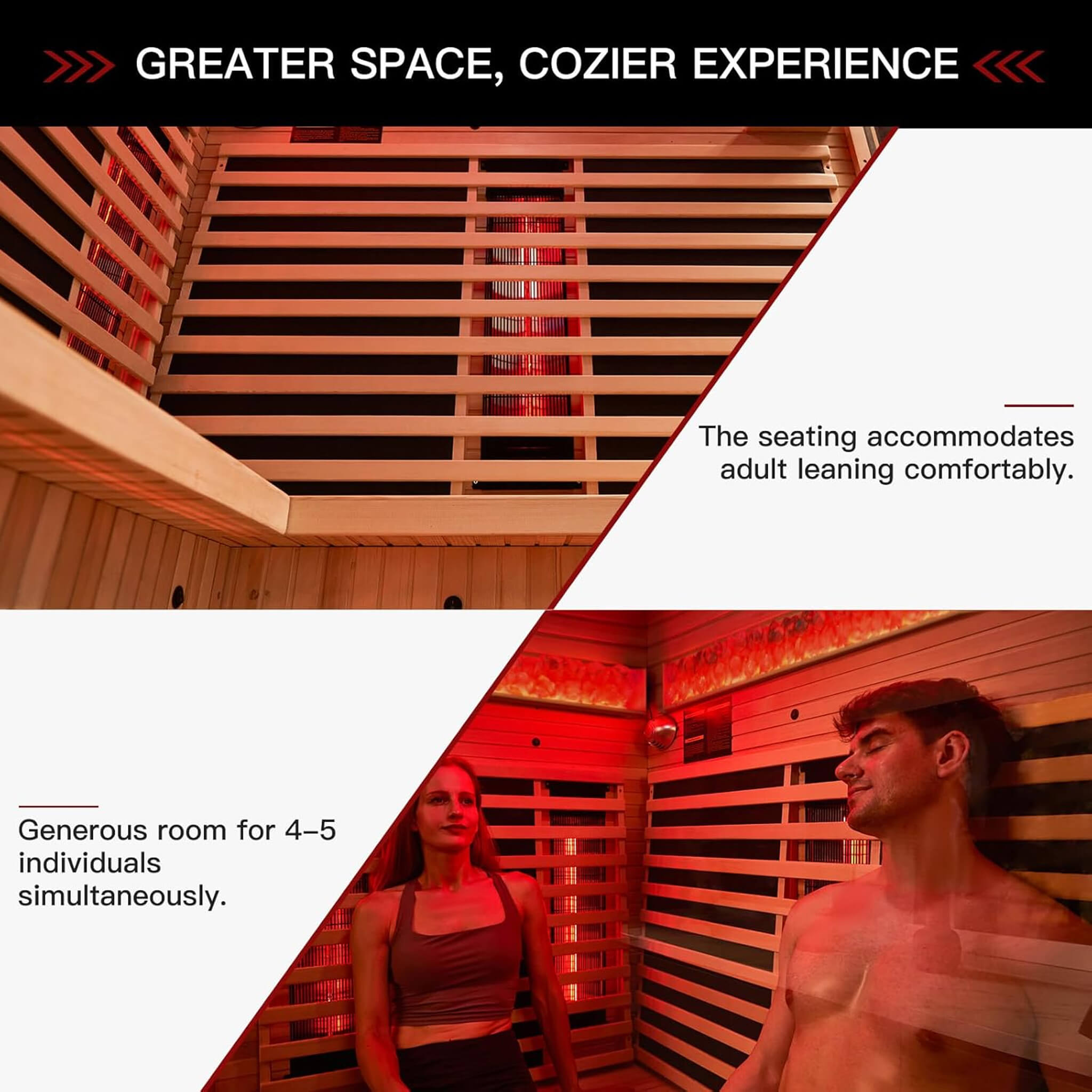 Rövia Ember 4-Person Full-Spectrum Infrared Sauna With Himalayan Salt Panels [Made-To-Order] (SAK80537)