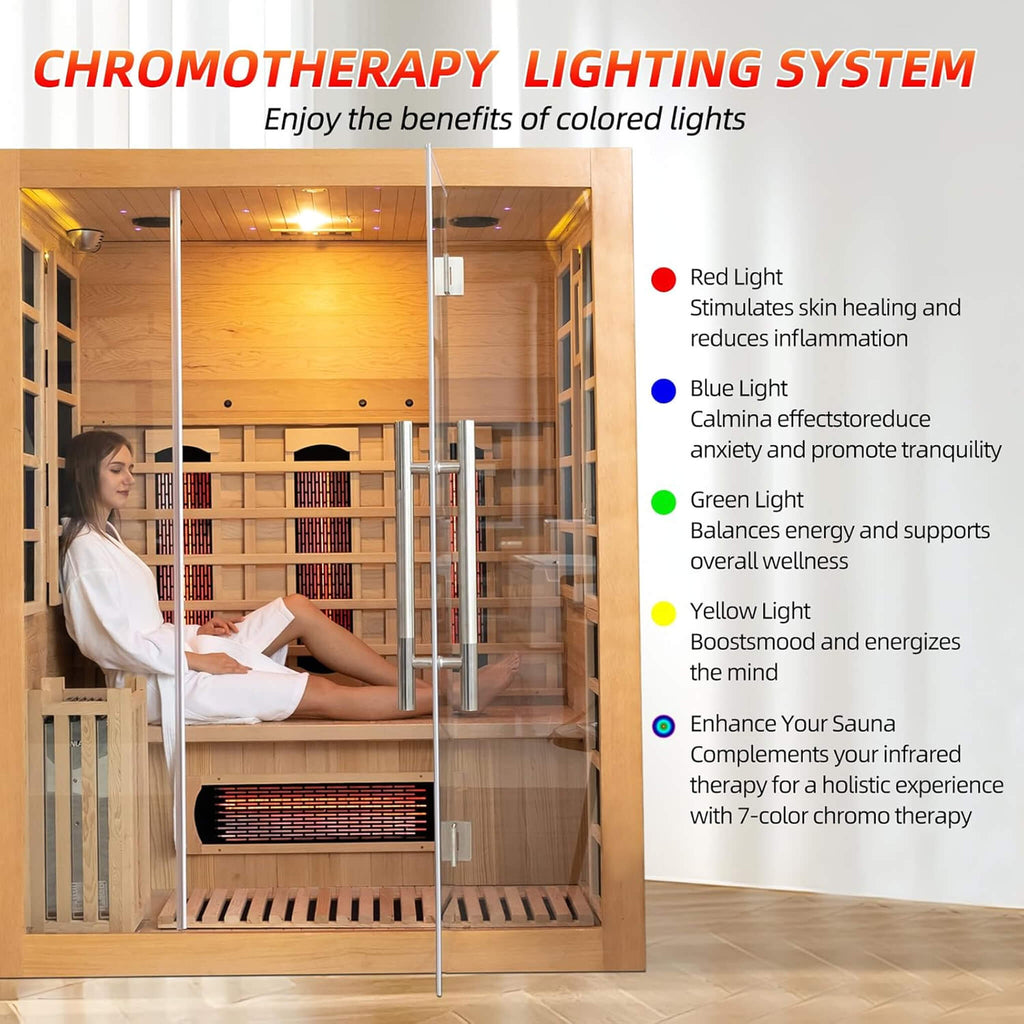 Rövia Aurora 3-Person Indoor Hybrid Sauna Room With Infrared And 4.5KW Steam Heater [Made-To-Order] (SAK41592)
