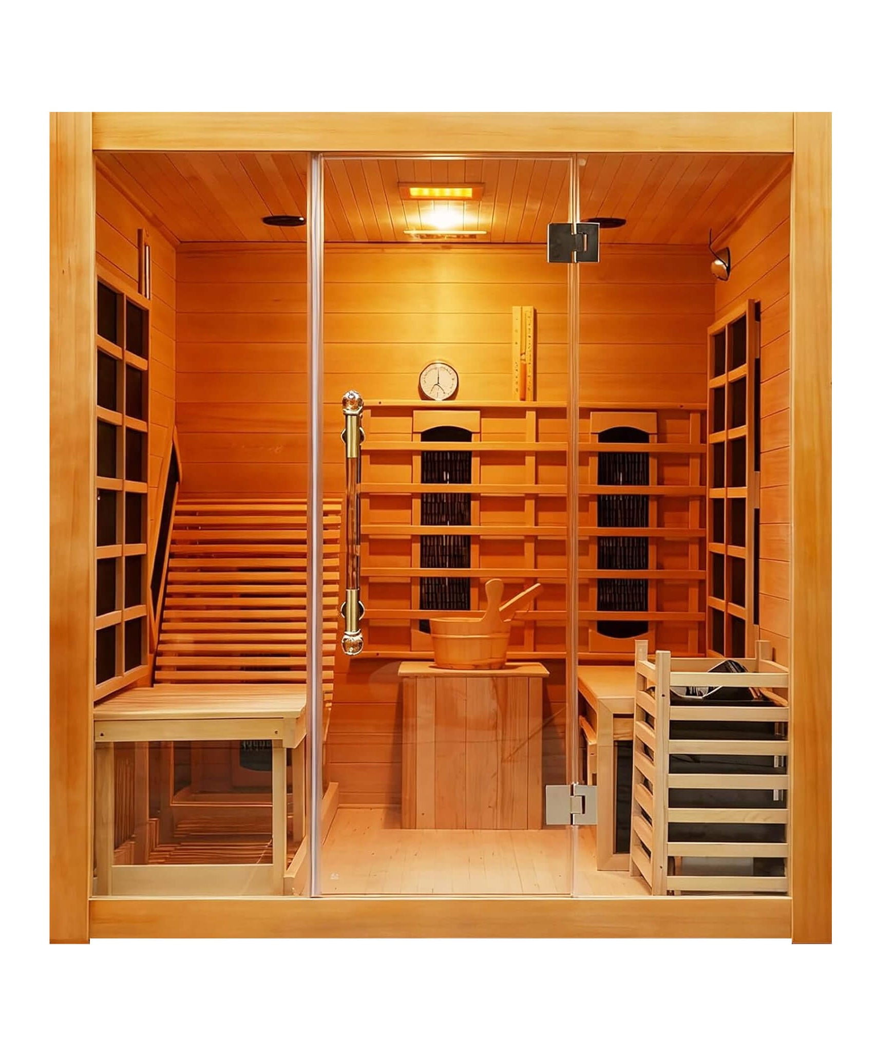 Rövia Oasis 3-Person Indoor Hybrid Sauna Room With Built-In Lounge Chair [Made-To-Order] (SAK35182)