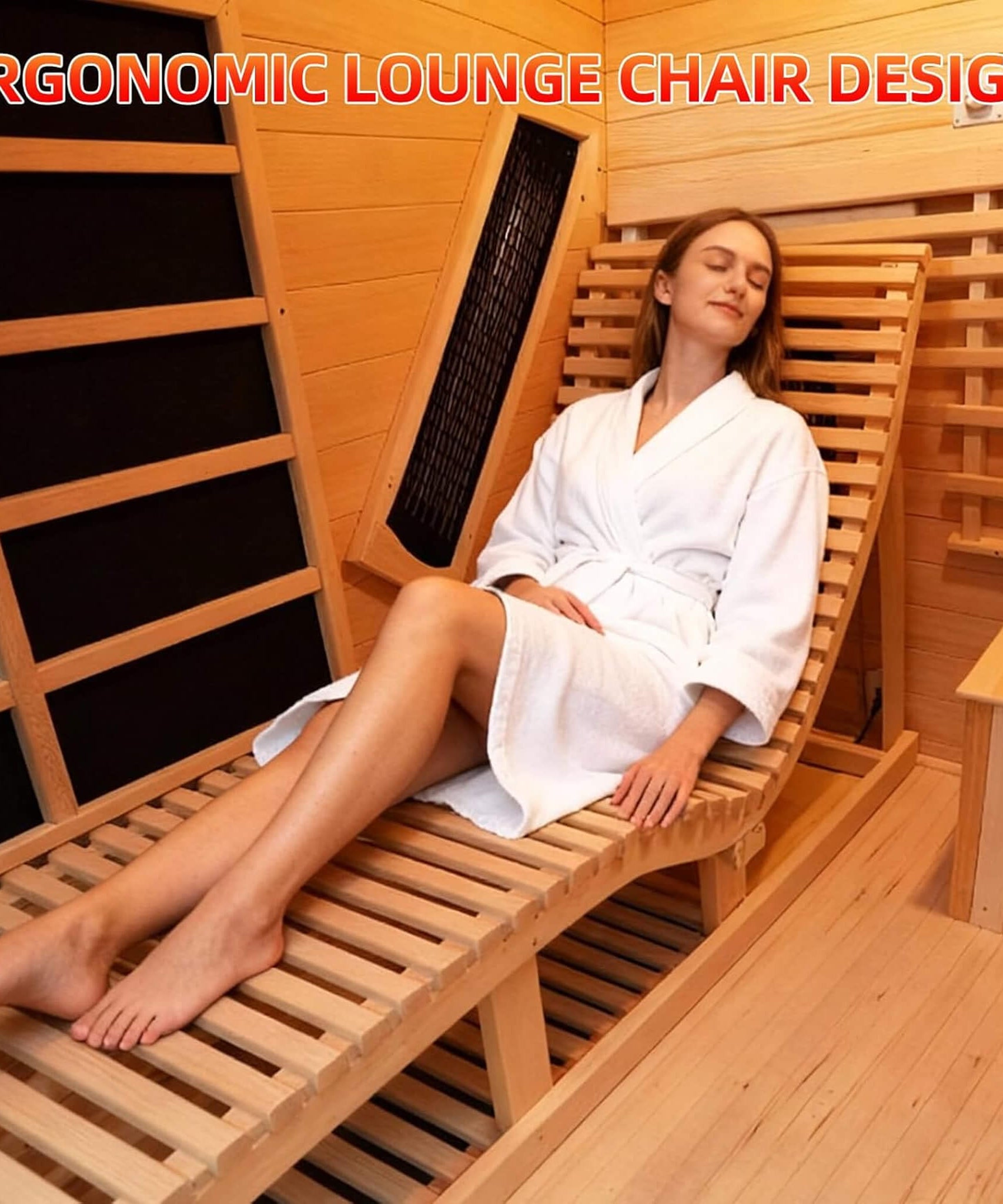 Rövia Oasis 3-Person Indoor Hybrid Sauna Room With Built-In Lounge Chair [Made-To-Order] (SAK35182)