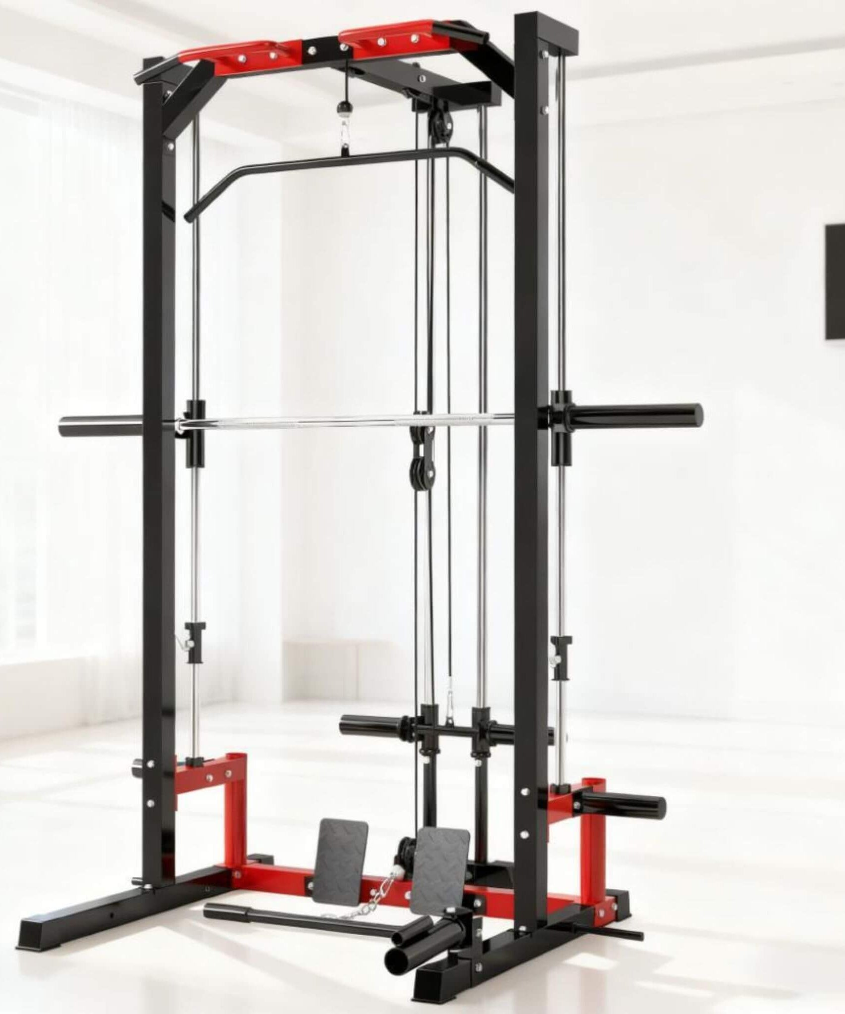 Rovix All-In-One Home Gym Squat Rack With Pull Up And Lat System (SAK95431)