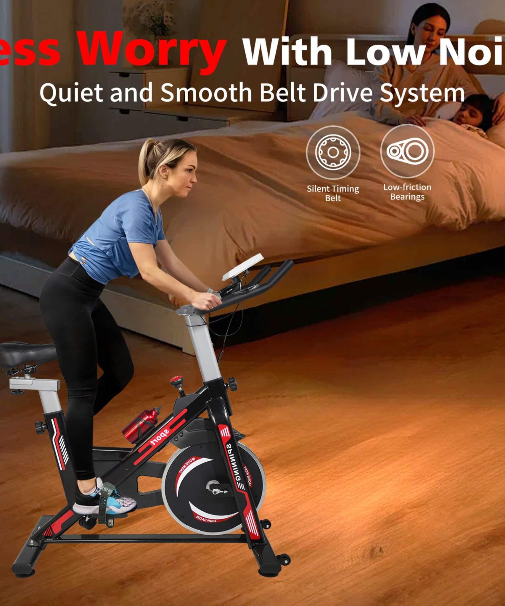 Rovix Indoor Exercise Spin Bike With Comfortable Cushioned Seat (SAK71645)