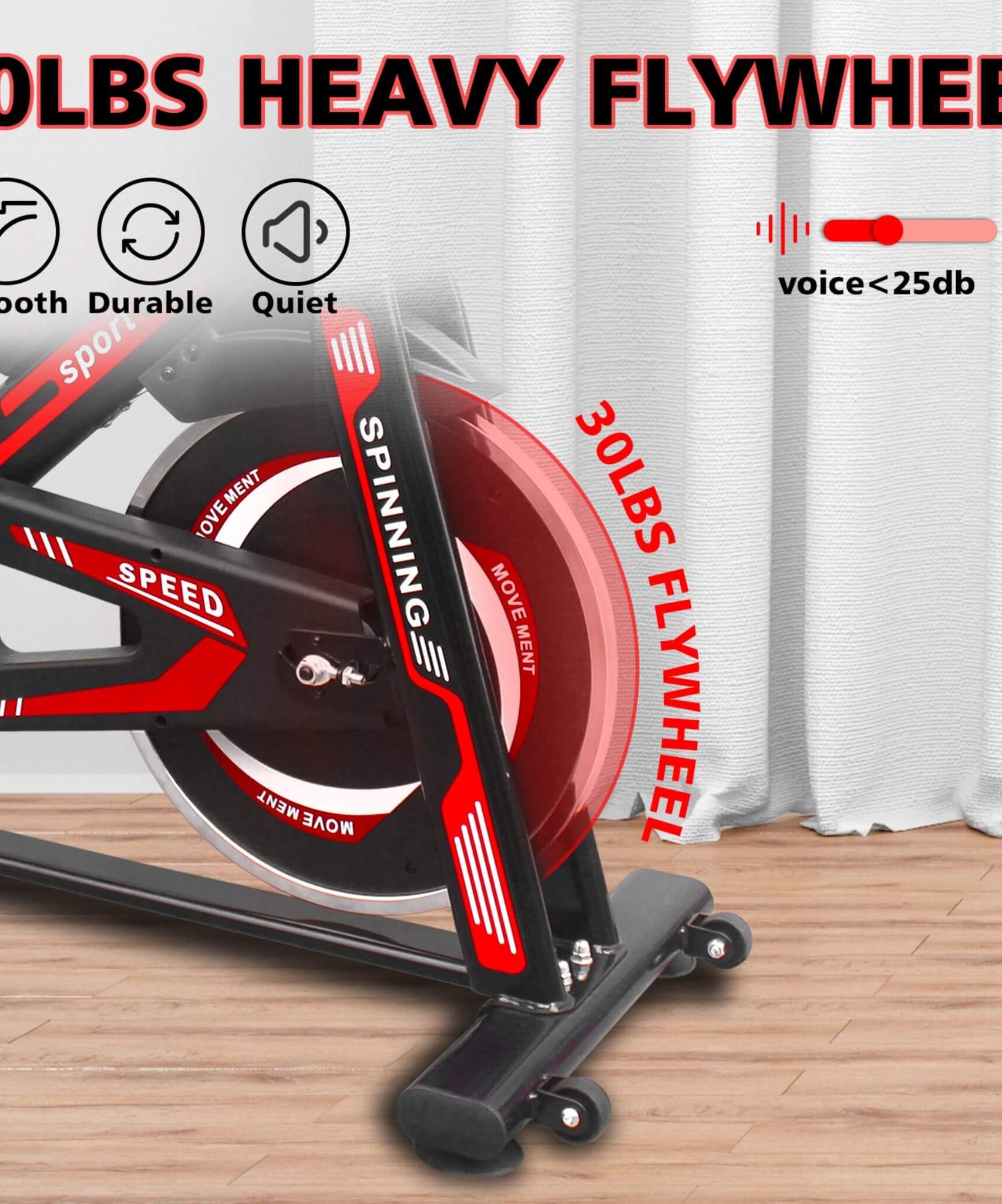 Rovix Indoor Exercise Spin Bike With Comfortable Cushioned Seat (SAK71645)
