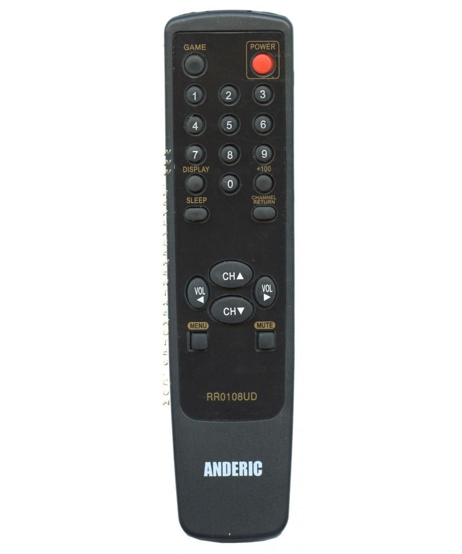 Anderic RR0108UD Standard CRT TV Remote Control for Funai, Emerson, Sylvania, Symphonic & White-Westinghouse TVs - RR0108UD