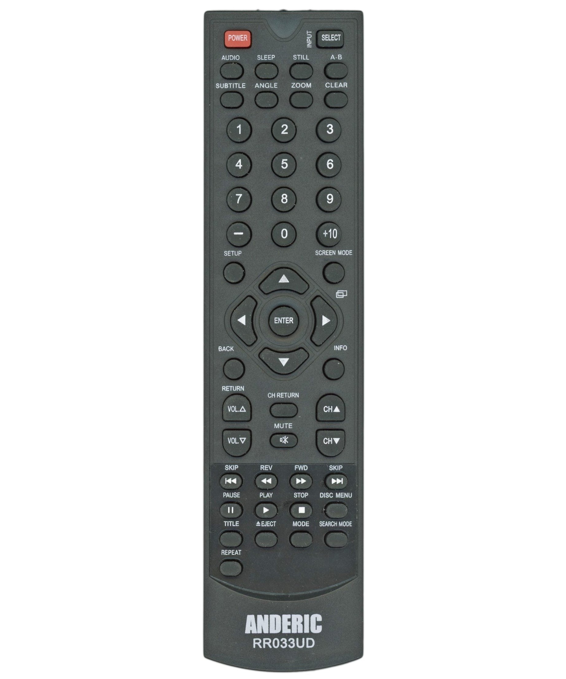 Anderic RMD14731 Replacement TV/DVD Combo Remote Control for Sylvania, Funai, and Emerson NF033UD and Others