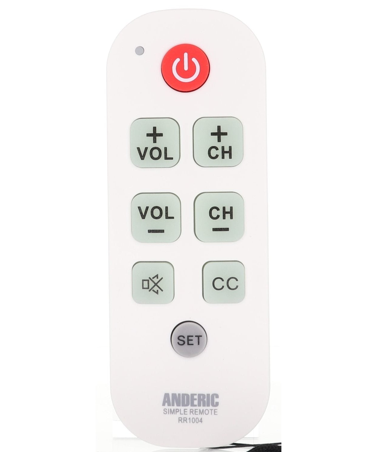 Anderic RR1004 Simple Big Button 1-Device TV Universal Remote Control