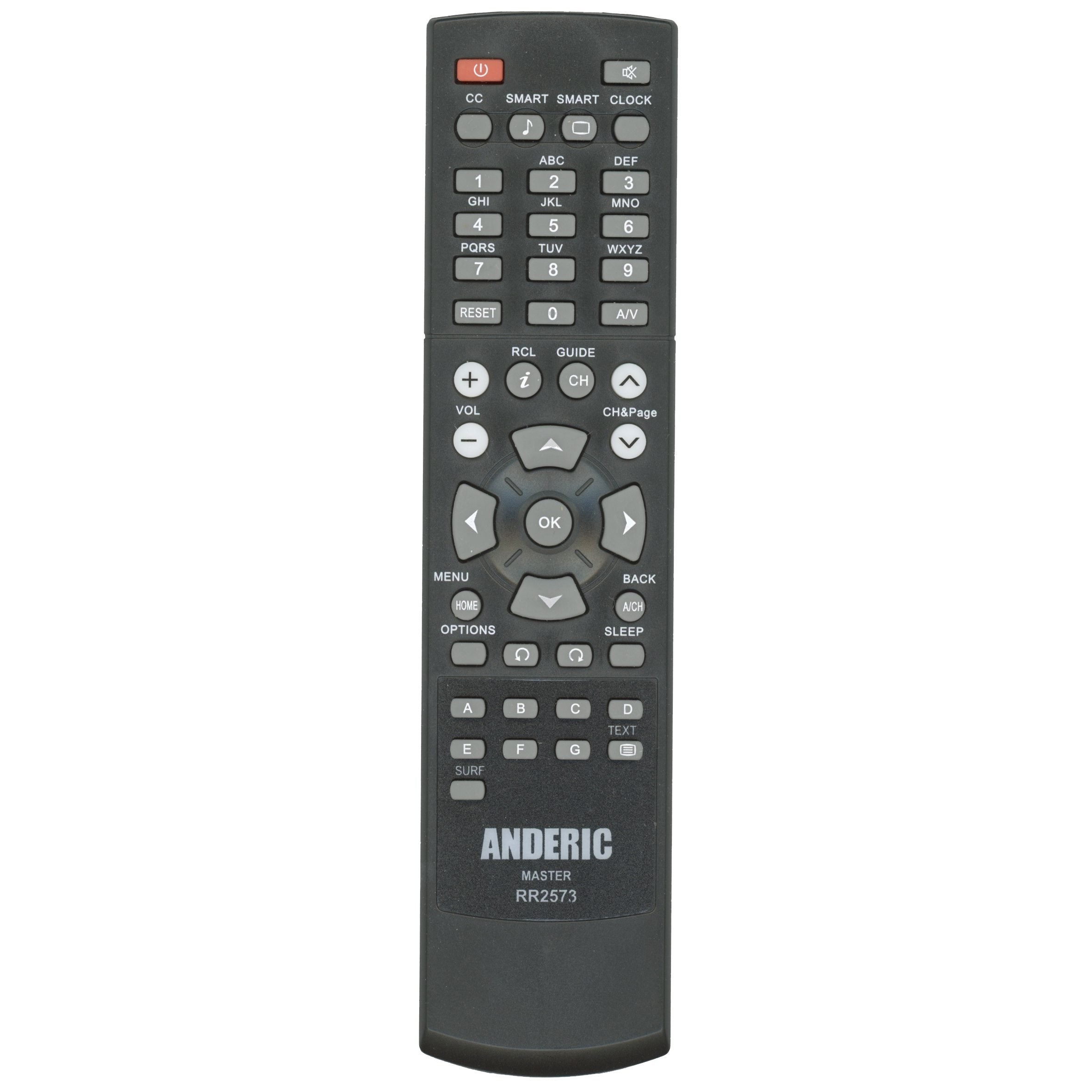 Anderic RR2573 Replacement Master/Setup Remote Control for Philips, Magnavox Hospitality TV  | RC2573GR