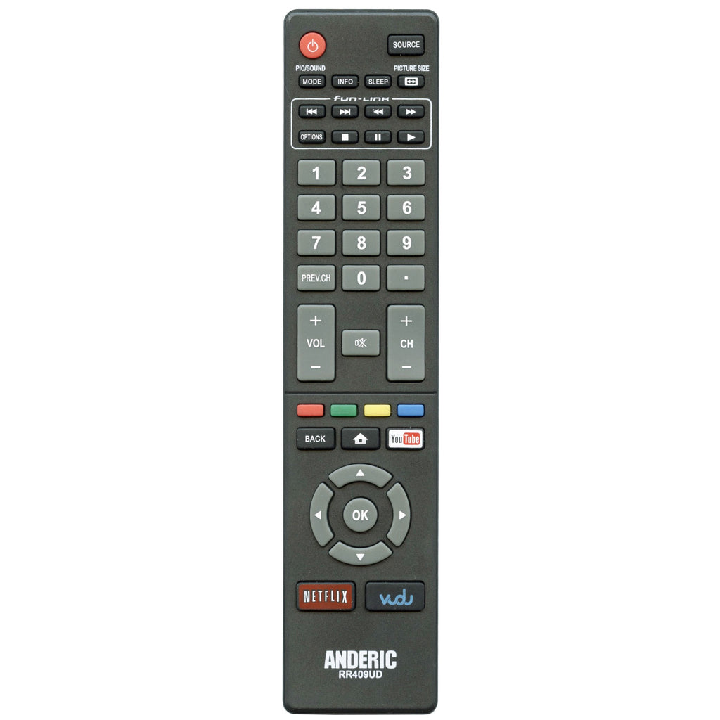 Sanyo NH414UD Smart TV Remote Control | Youtube | Netflix | Vudu - NH414UD