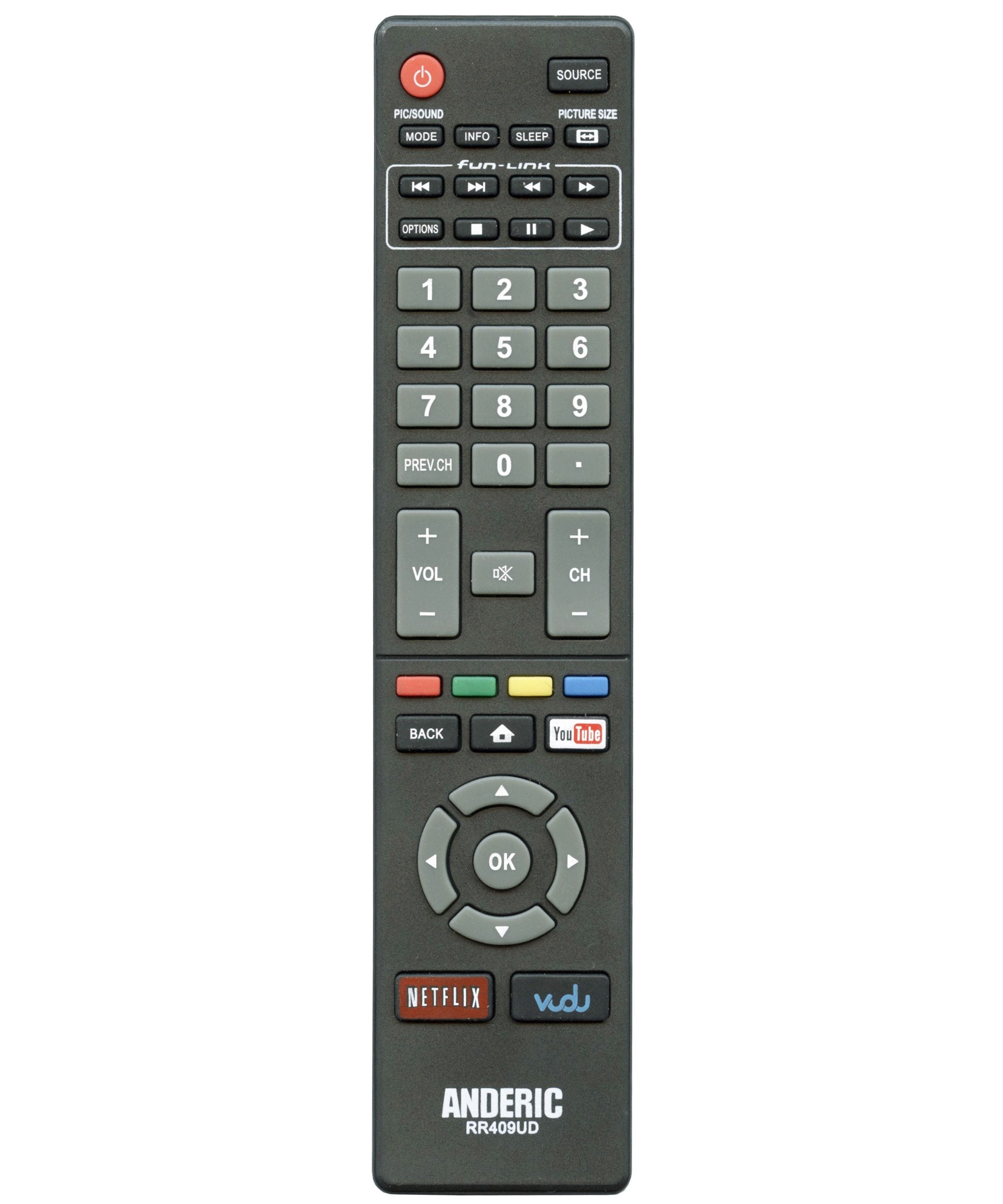 Magnavox NH416UP Smart TV Remote Control | Youtube | Netflix | Vudu - NH416UP