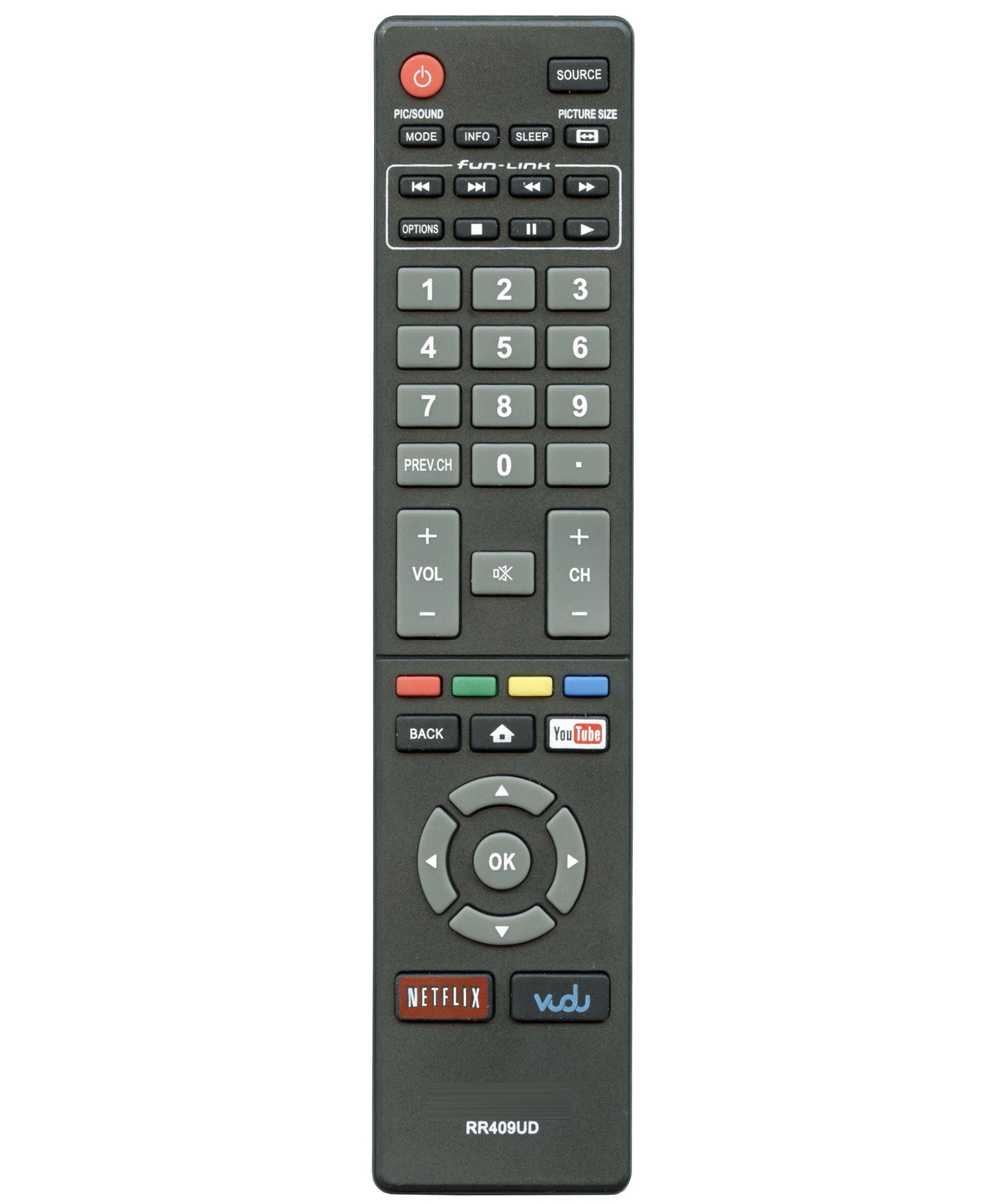 Magnavox NH410UP Smart TV Remote Control | Youtube | Netflix | Vudu - NH410UP
