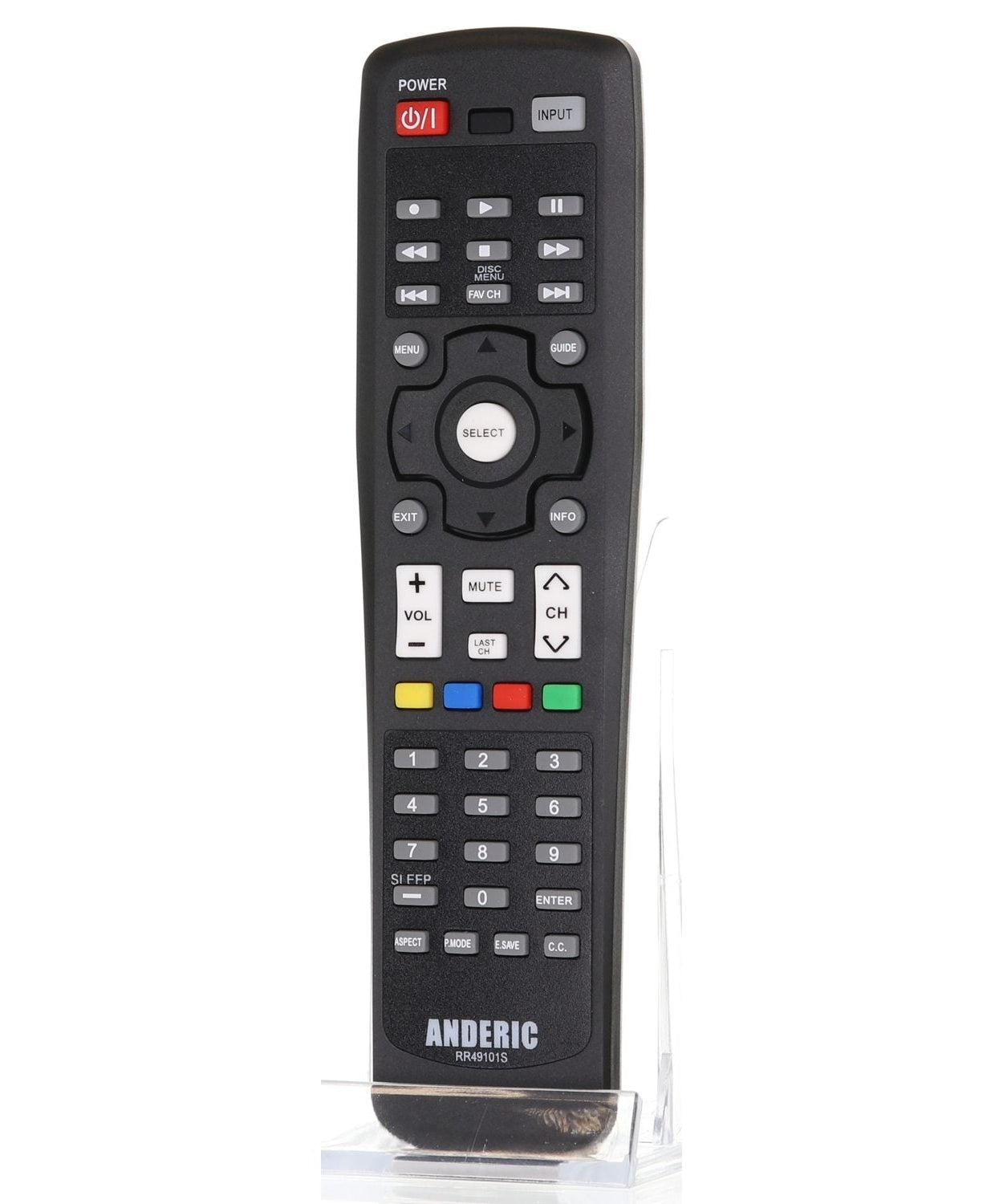 Anderic RR49101S Replacement TV Remote Control for Hitachi CLU-49101S, CLU-4984S, and Others